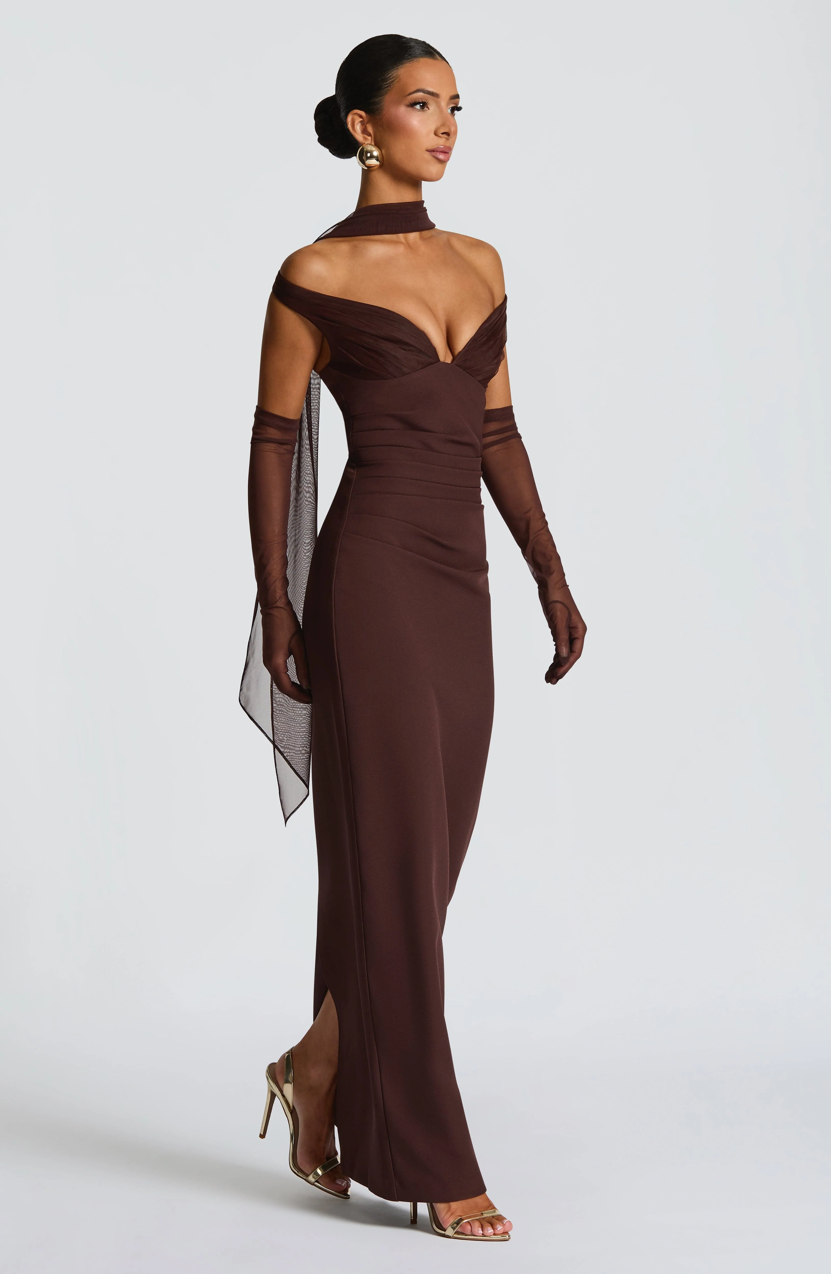 Abigail Maxi Dress - Plum Brown - Image 9