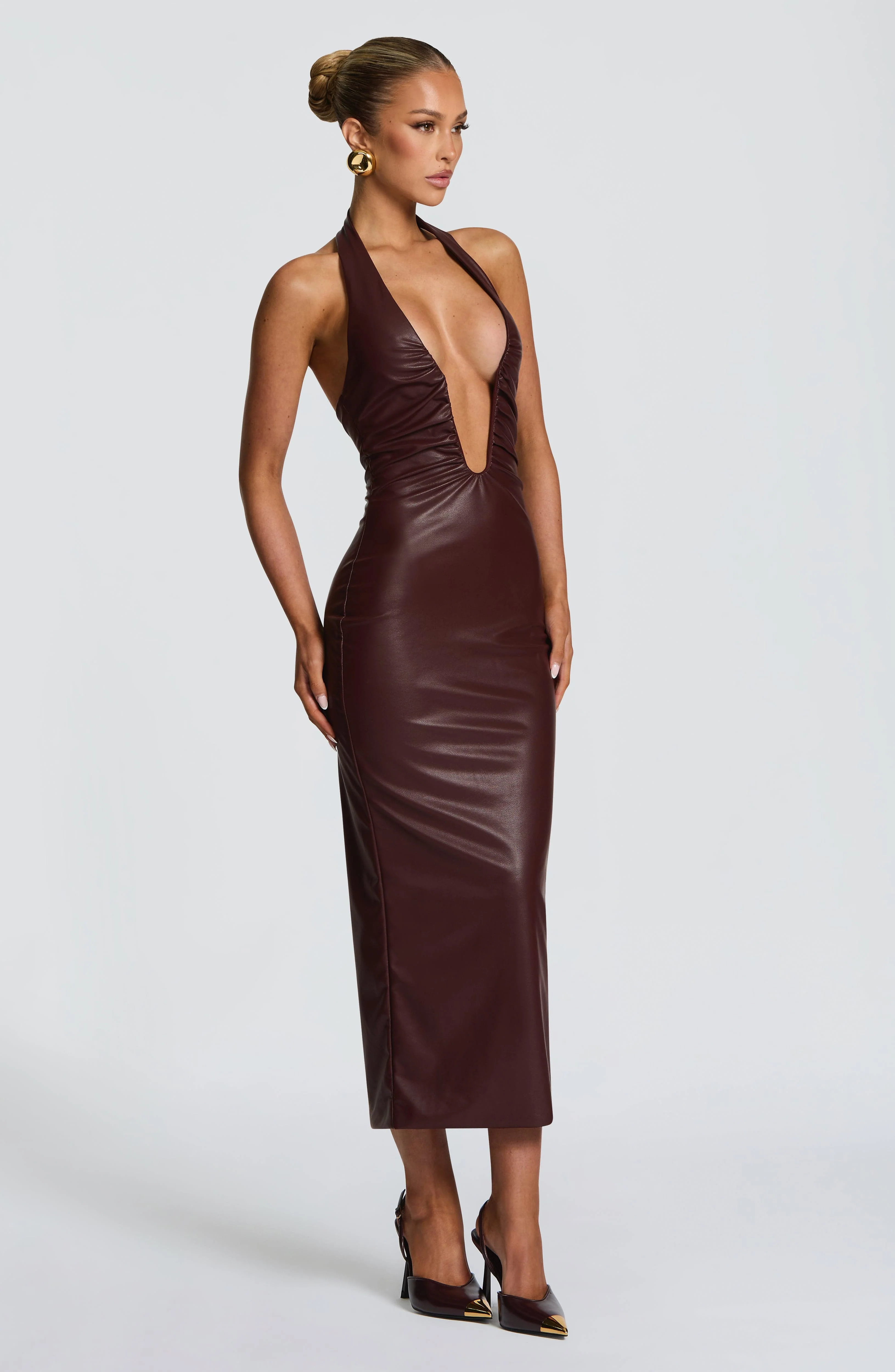 Ainsley Midi Dress - Burgundy - Image 4