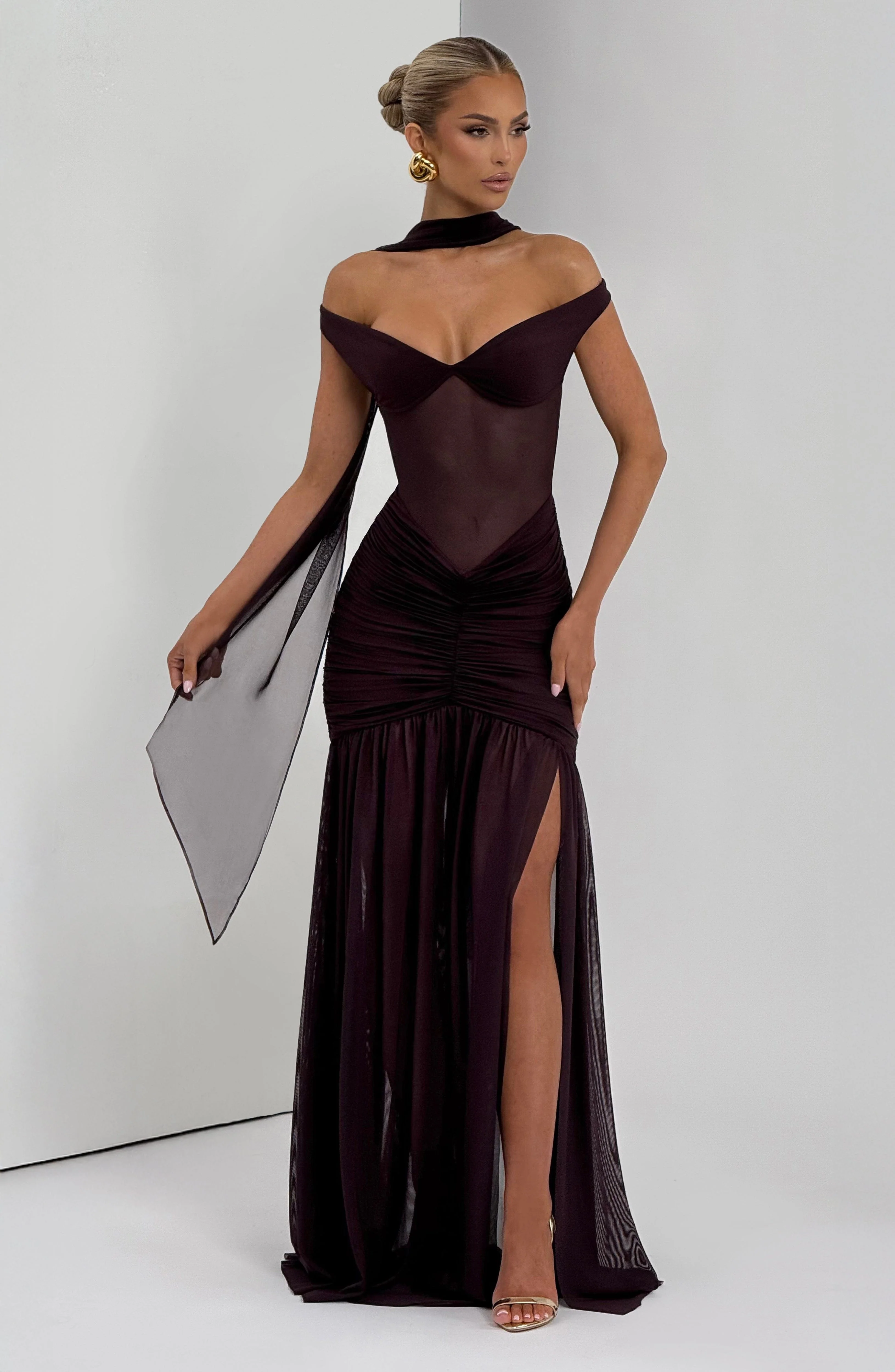 Alaia Maxi Dress - Plum - Image 12
