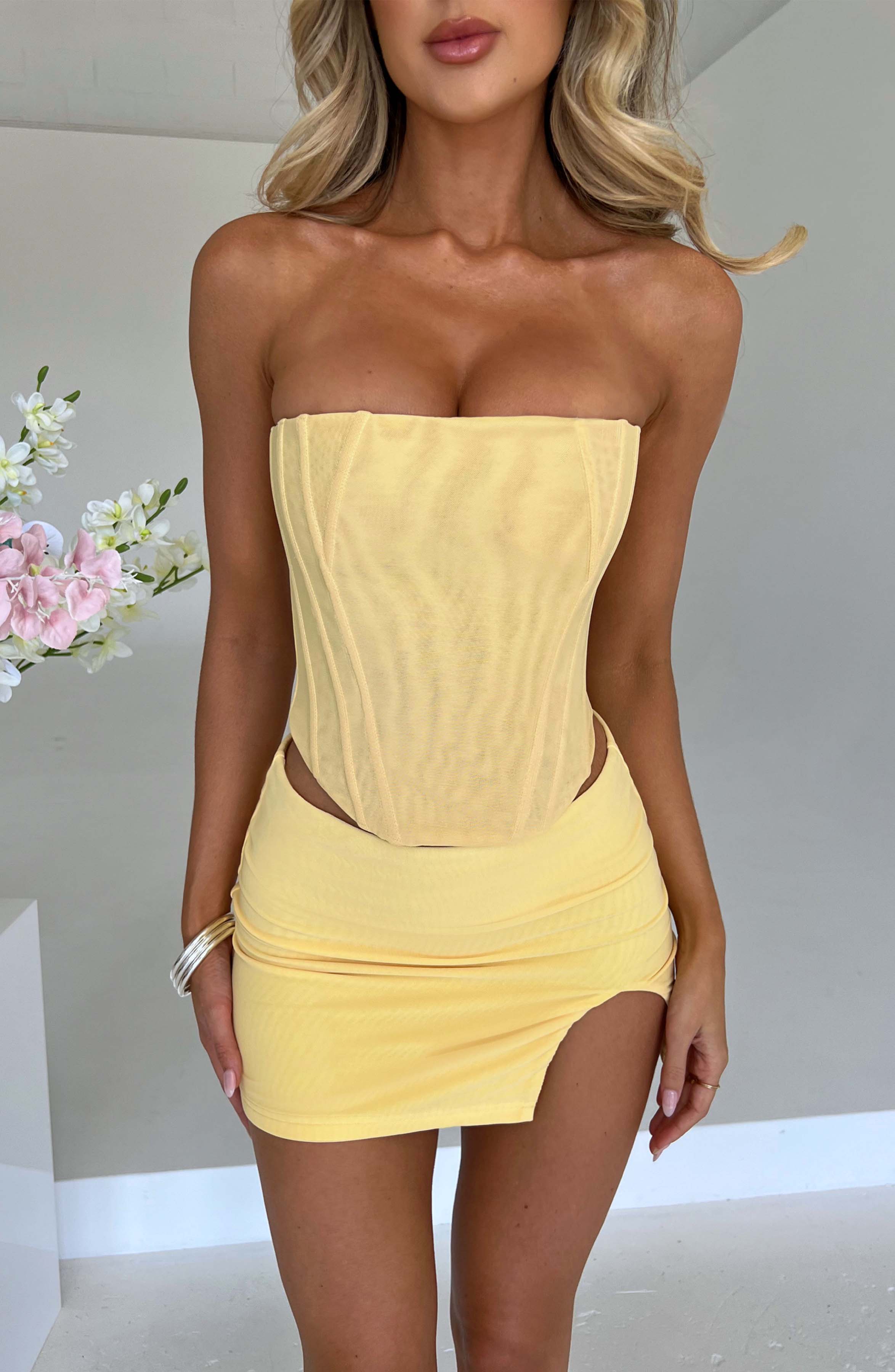 Alina Mini Skirt - Lemon - Image 5