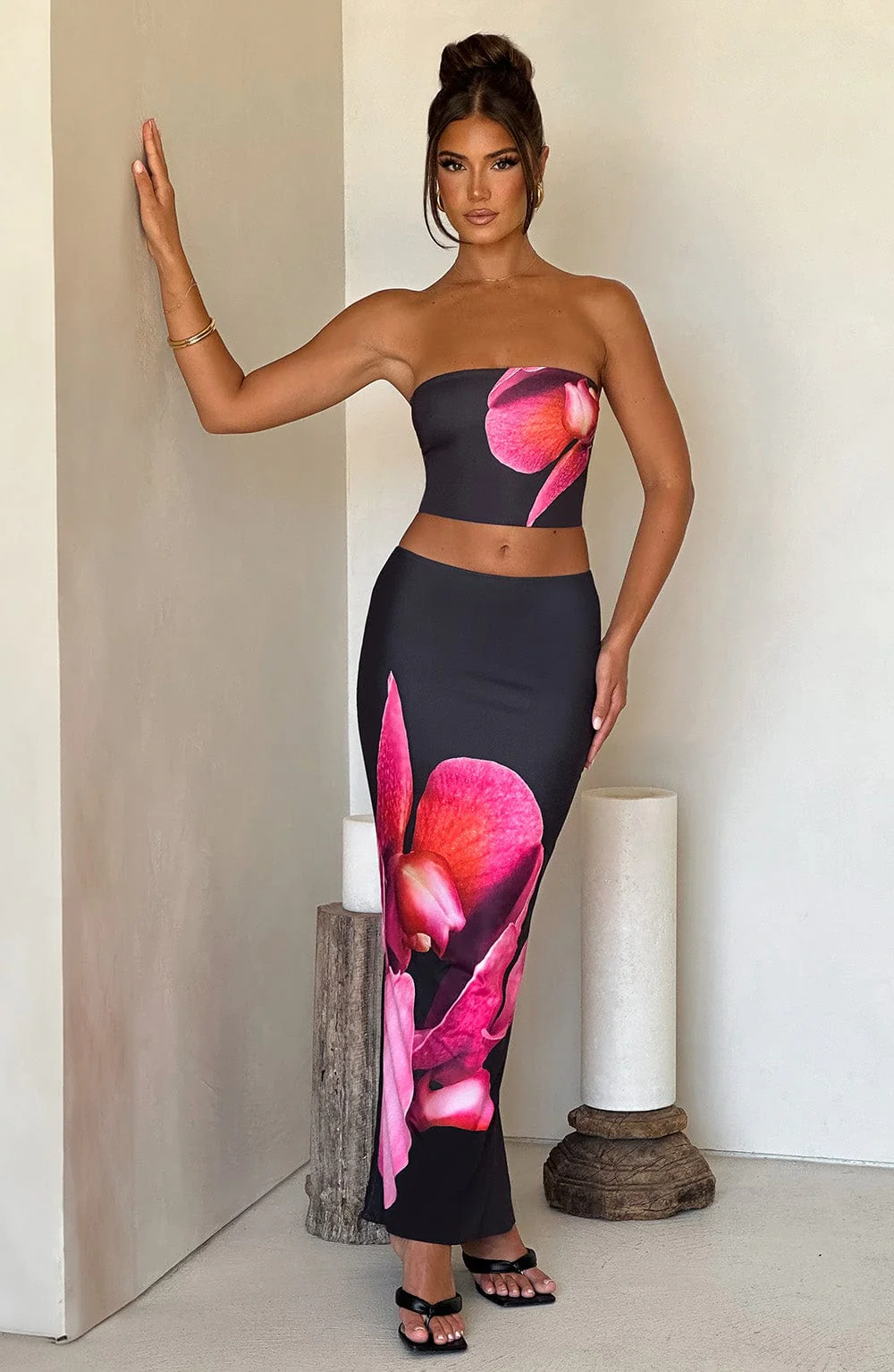 Allegra Maxi Skirt - Black Floral Print - Image 3