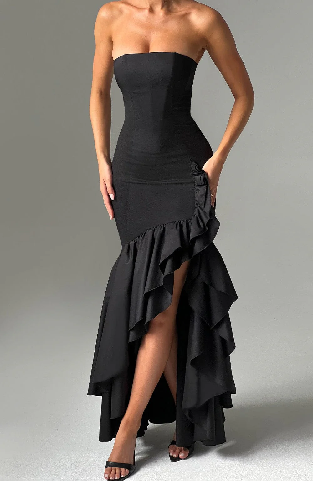 Angelina Maxi Dress - Black - Image 7