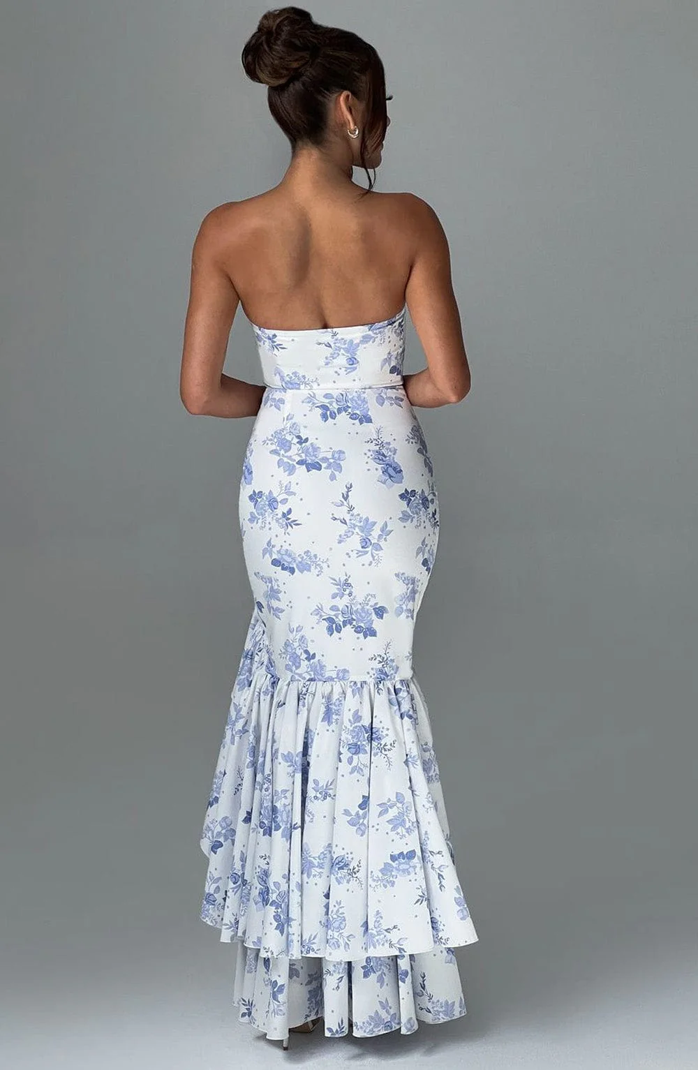 Angelina Maxi Dress - Blue Floral Print - Image 6