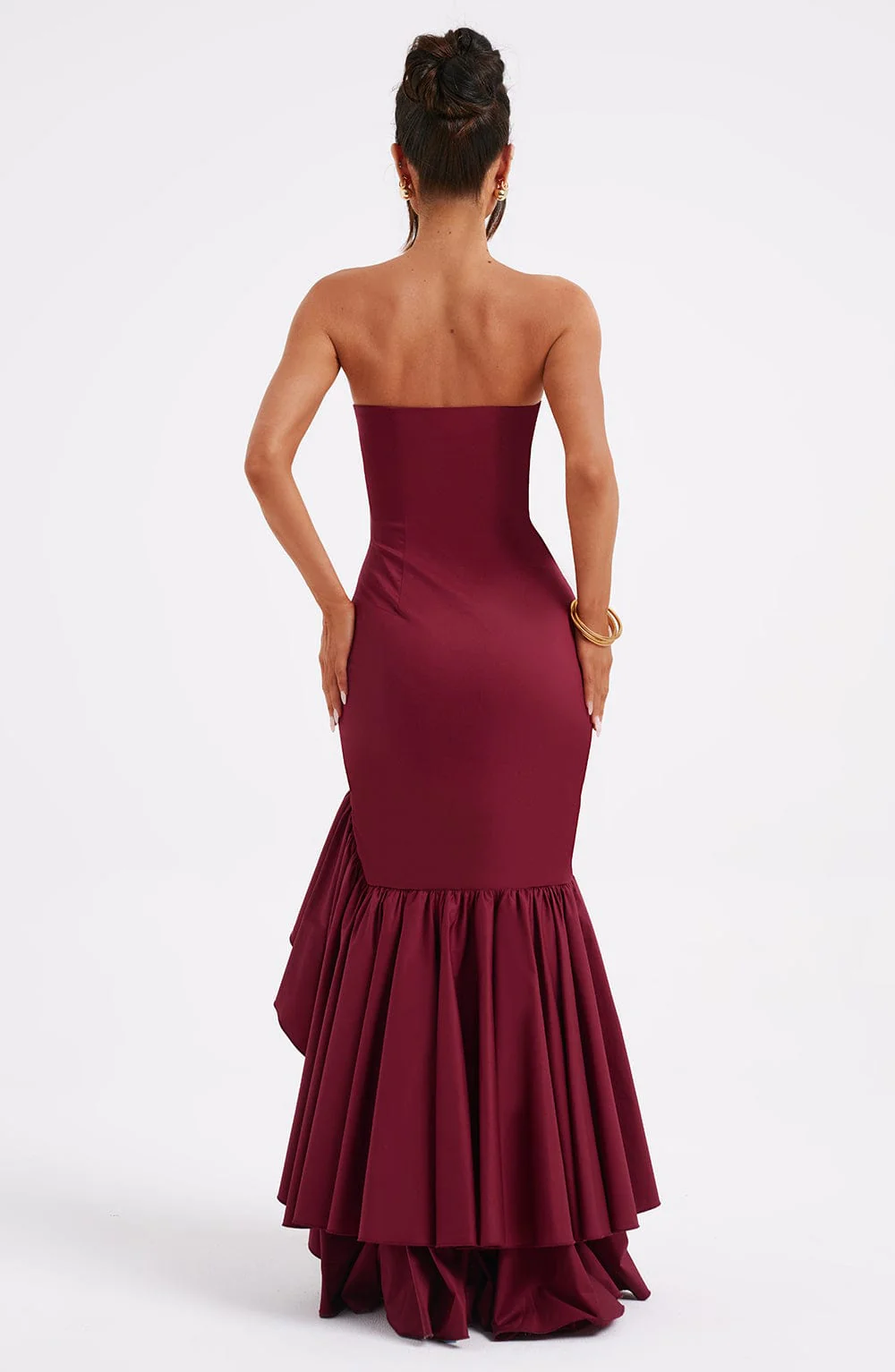 Angelina Maxi Dress - Burgundy - Image 3