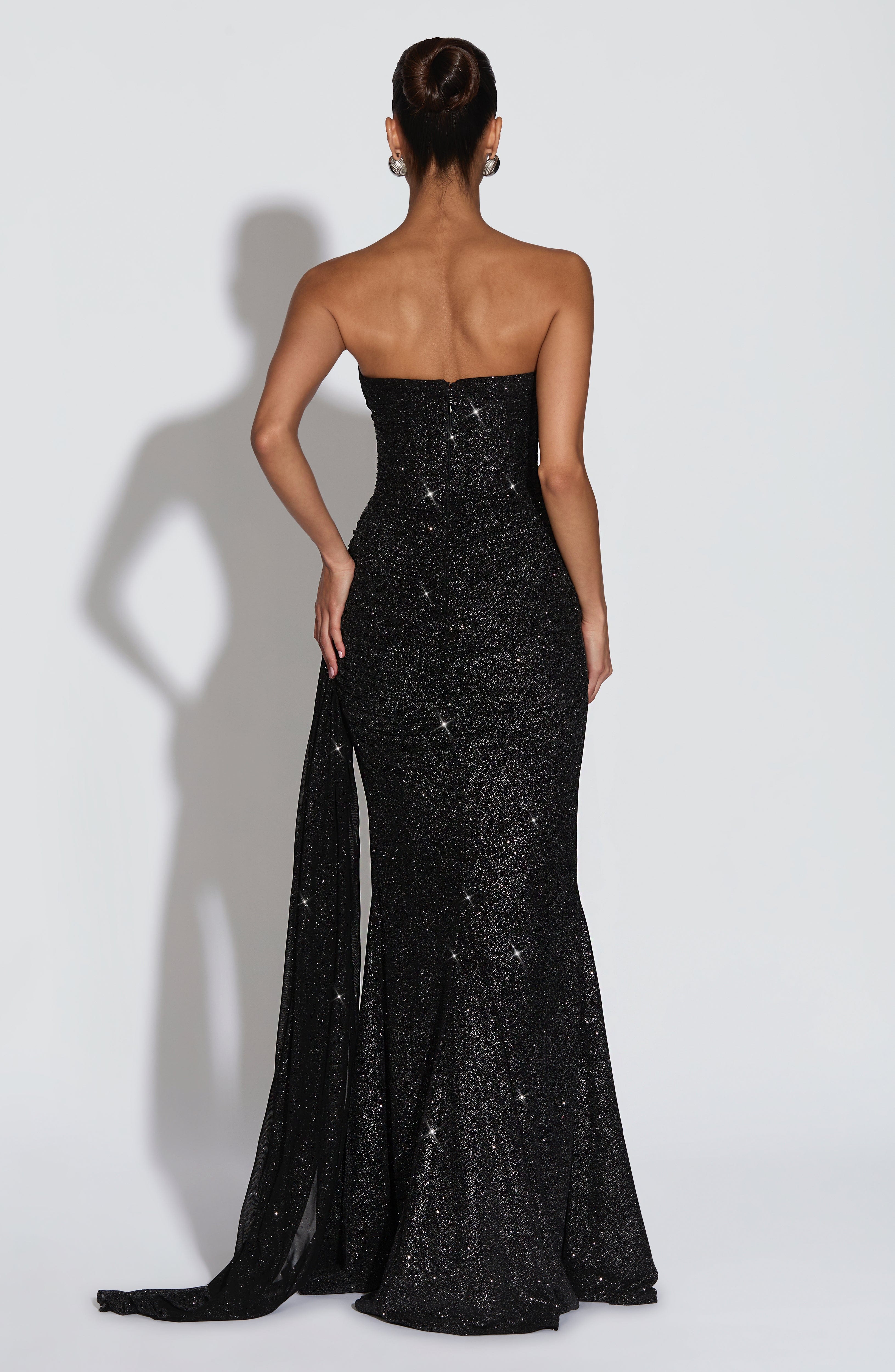 Ashika Maxi Dress - Black Sparkle - Image 3