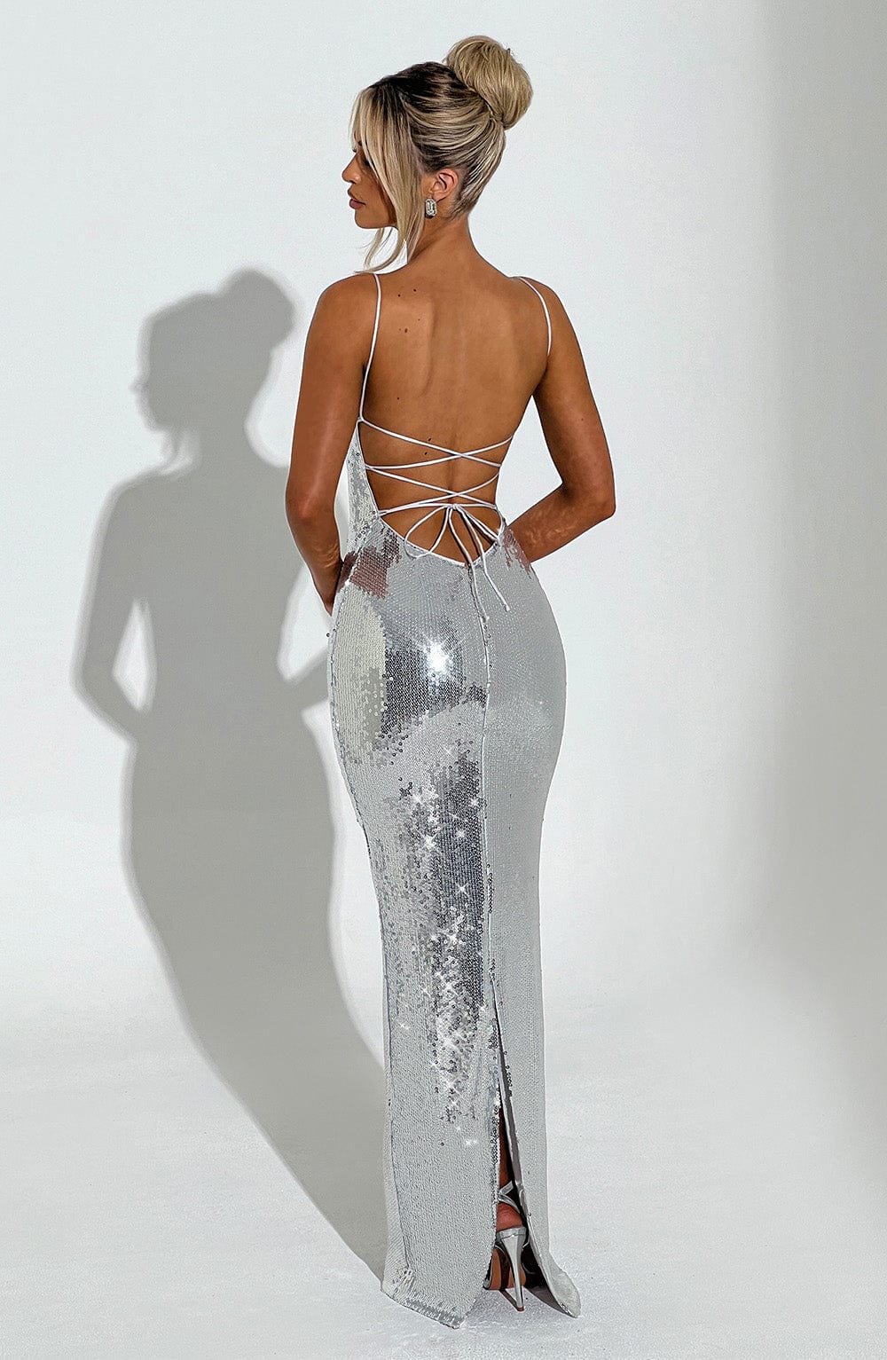 Atari Maxi Dress - Silver - Image 6