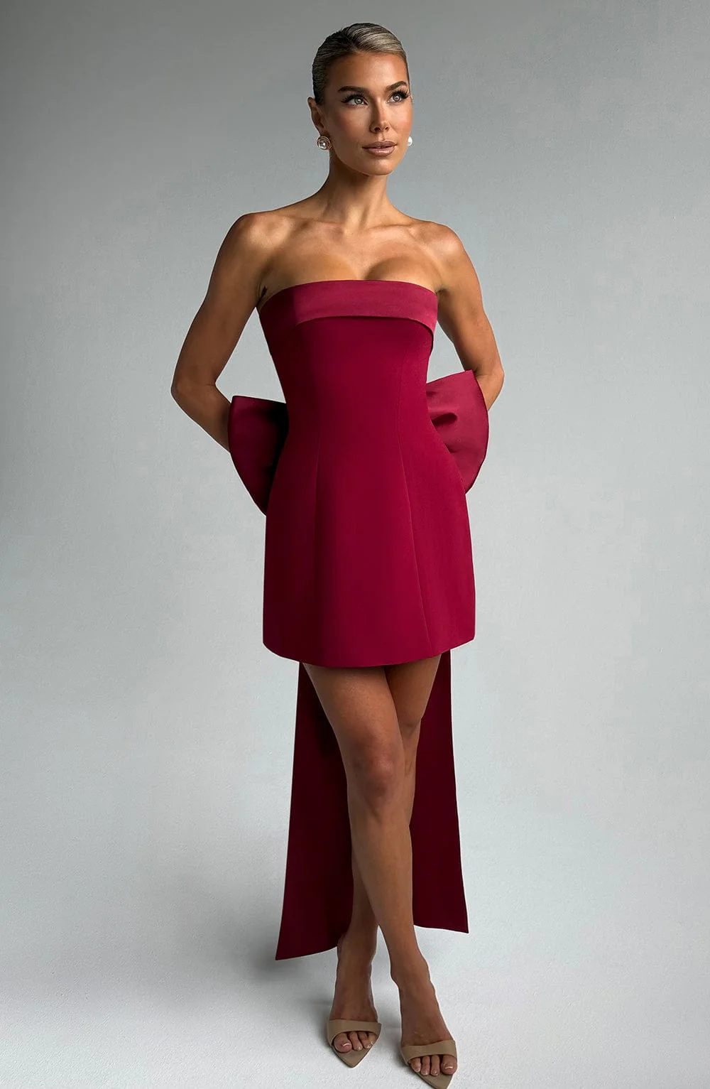Barbara Mini Dress - Wine - Image 10