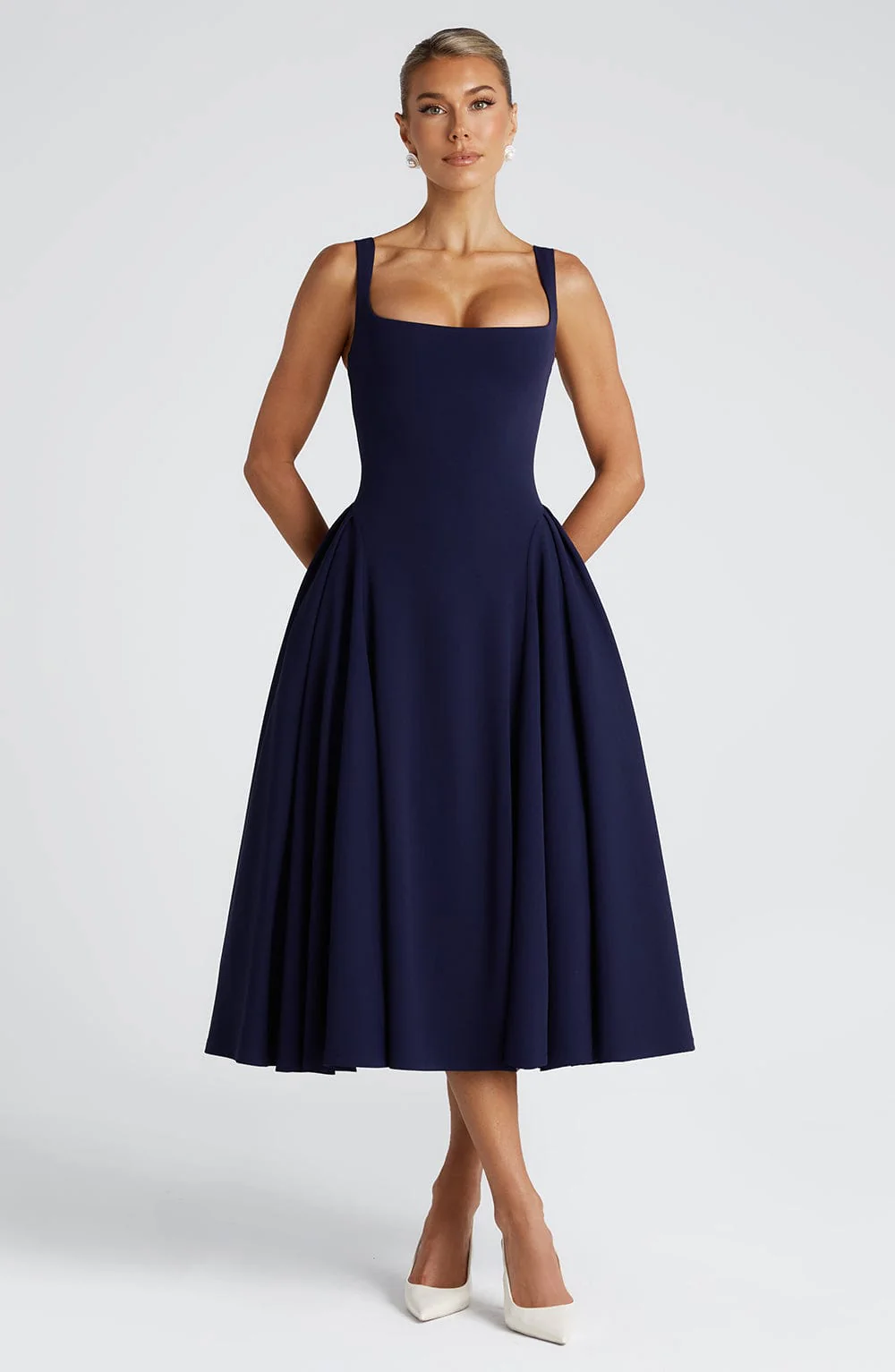Betty Midi Dress - Navy - Image 10