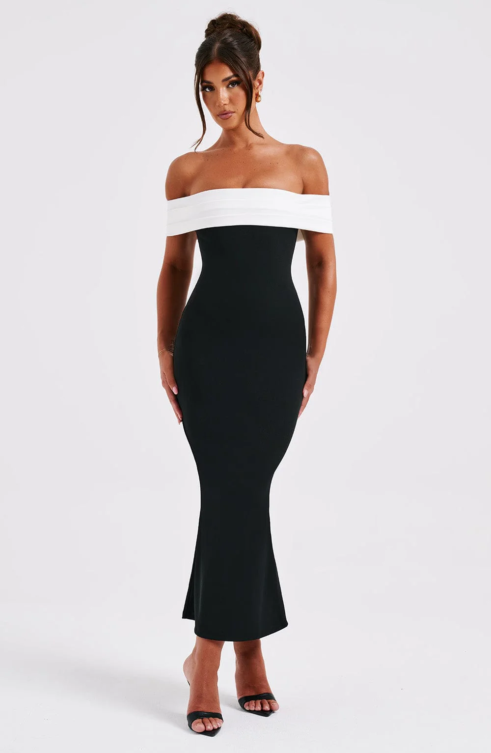 Bex Midi Dress - Black/White - Image 2