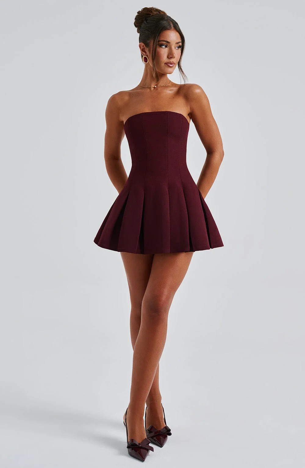 Bryony Mini Dress - Cherry Lacquer - Image 4