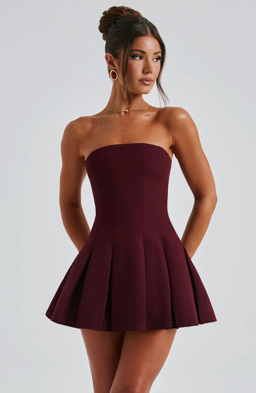 Bryony Mini Dress - Cherry Lacquer - Image 8