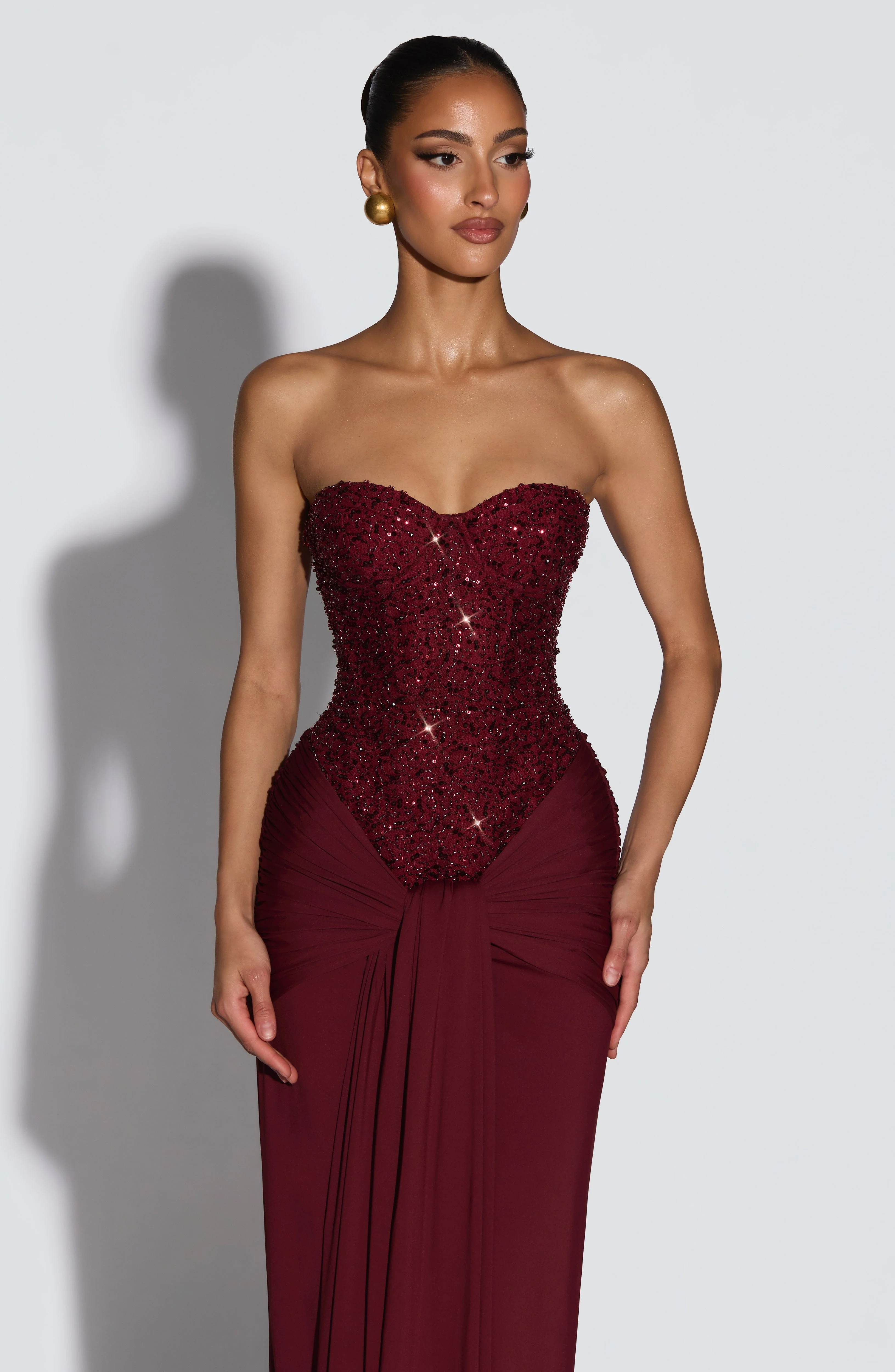 Carina Maxi Dress - Burgundy - Image 4