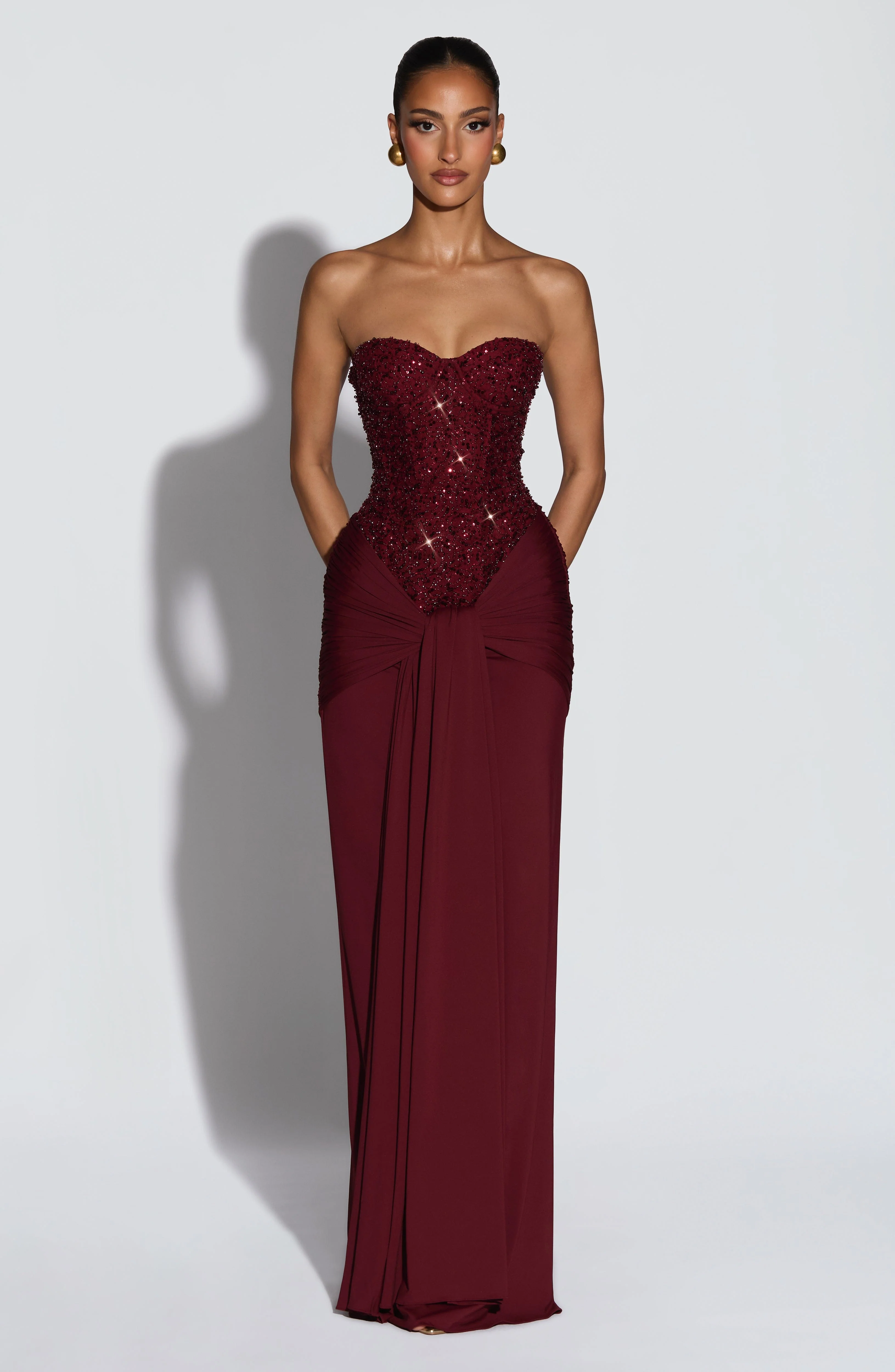 Carina Maxi Dress - Burgundy - Image 6