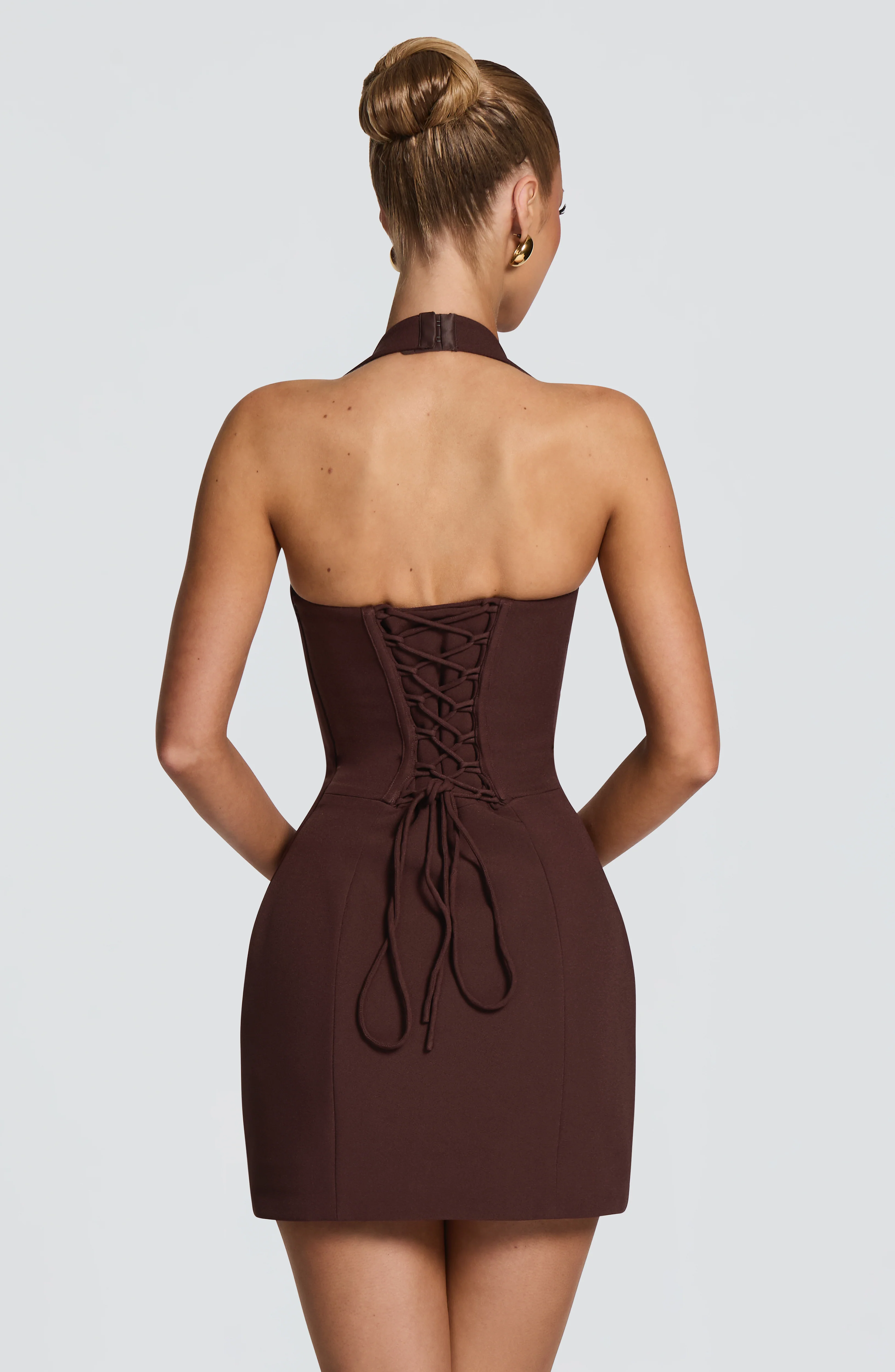 Charlotte Mini Dress - Plum Brown - Image 2