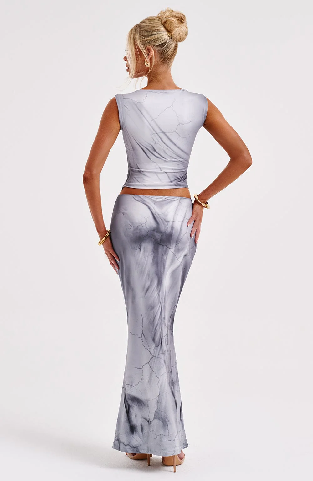 Charmayne Maxi Skirt - Grey Body Print - Image 5