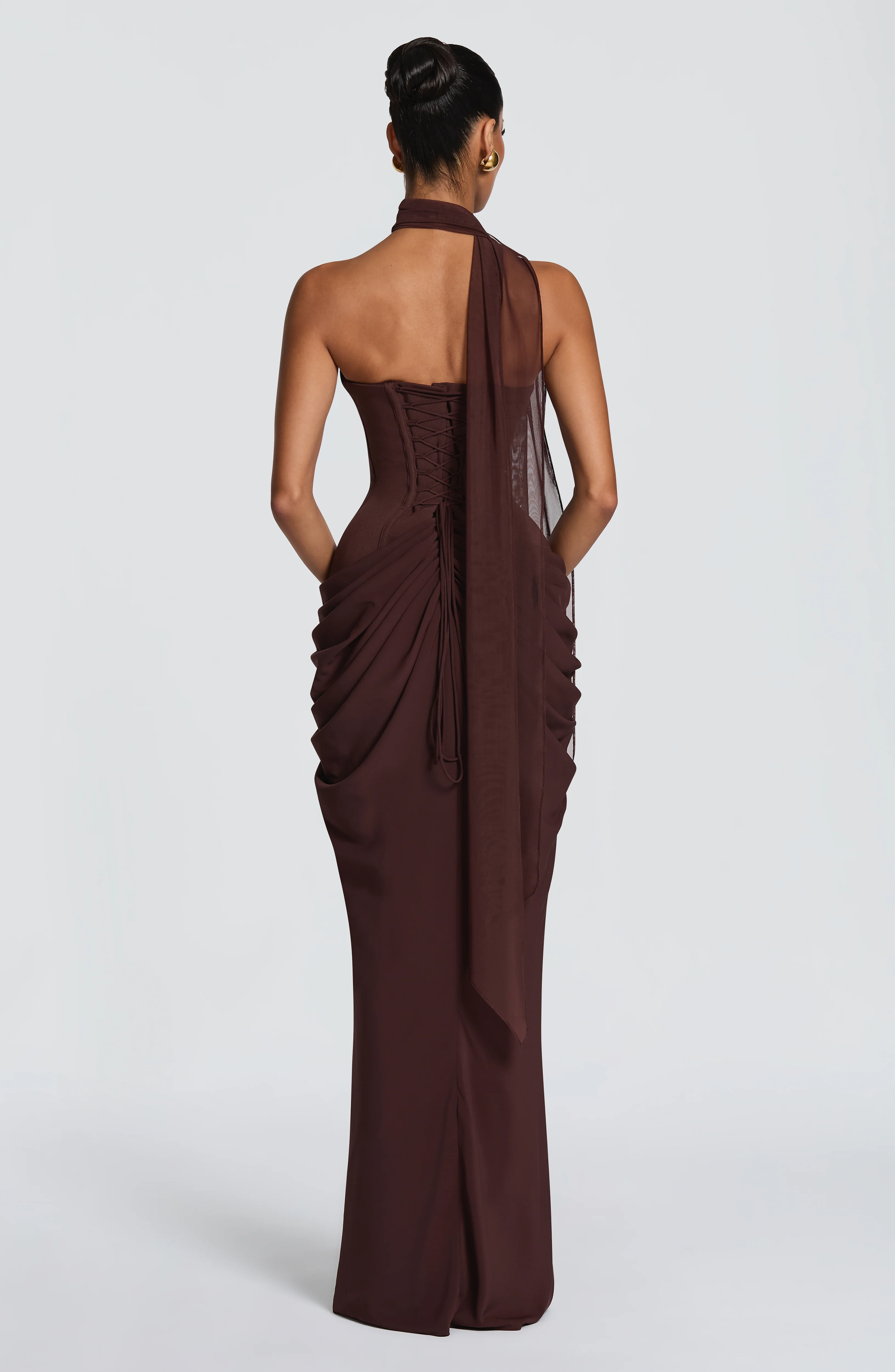Chiara Maxi Dress - Plum Brown - Image 6