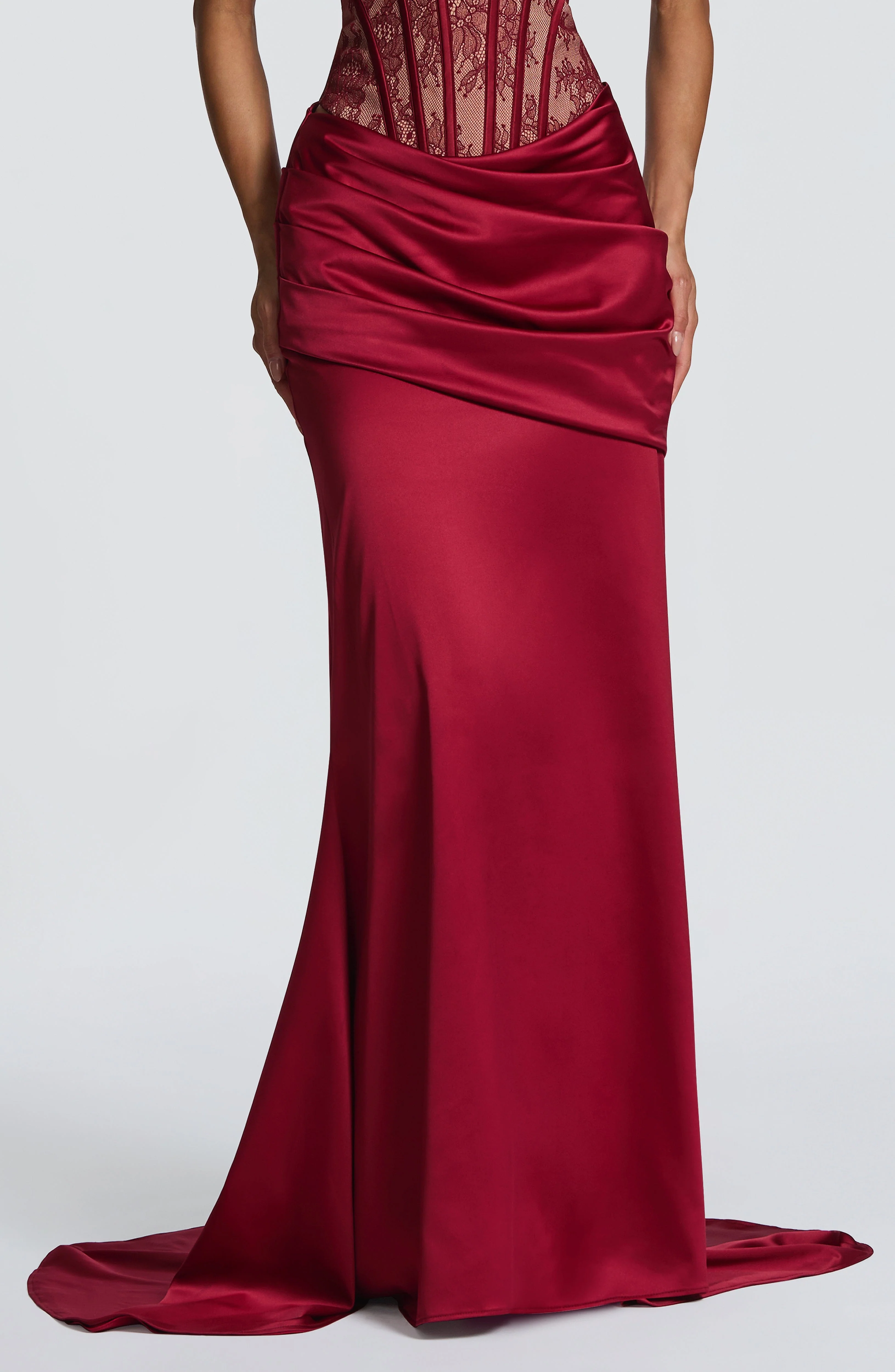 Claudette Maxi Skirt - Burgundy - Image 3