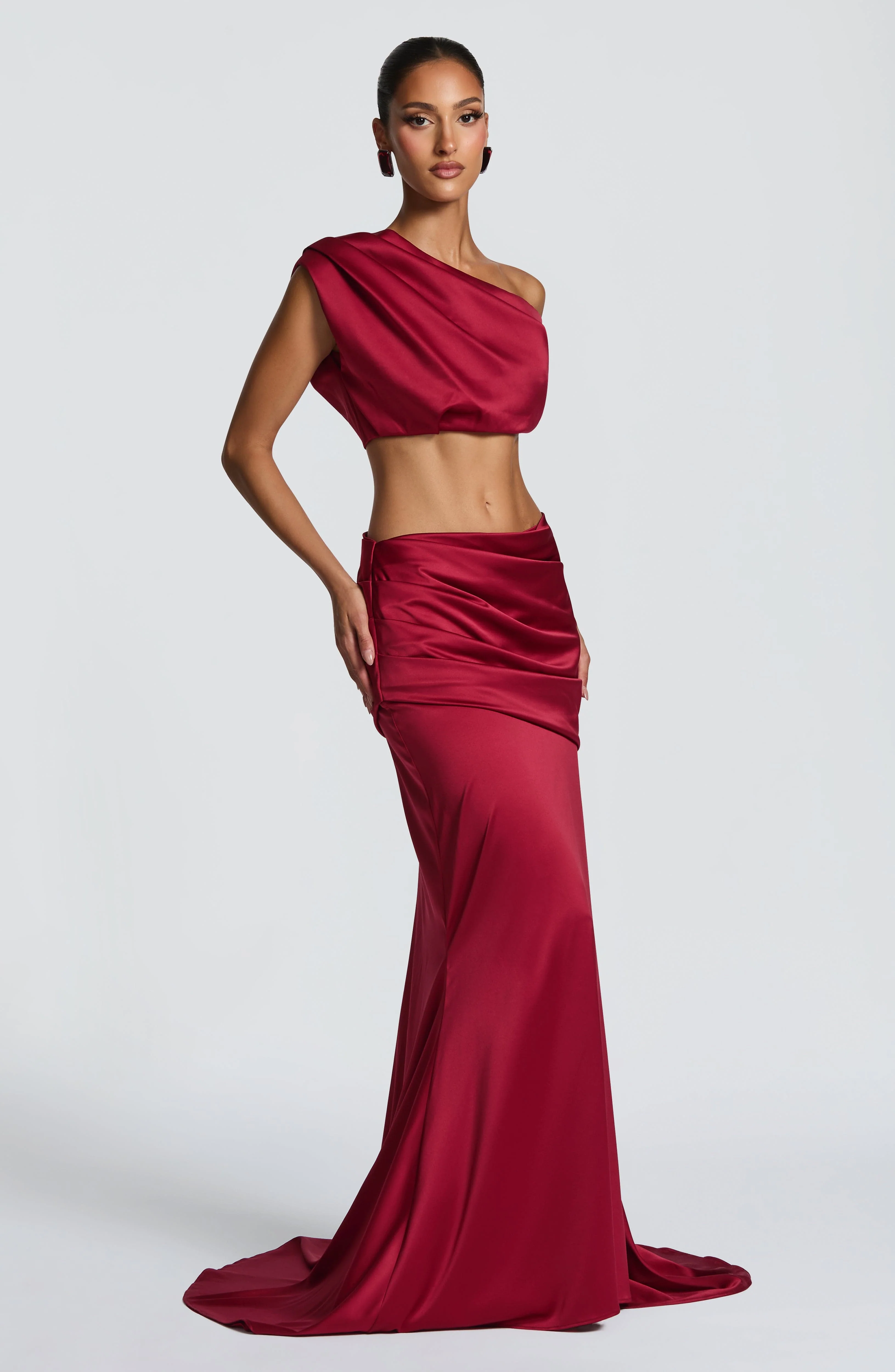 Claudette Maxi Skirt - Burgundy - Image 5