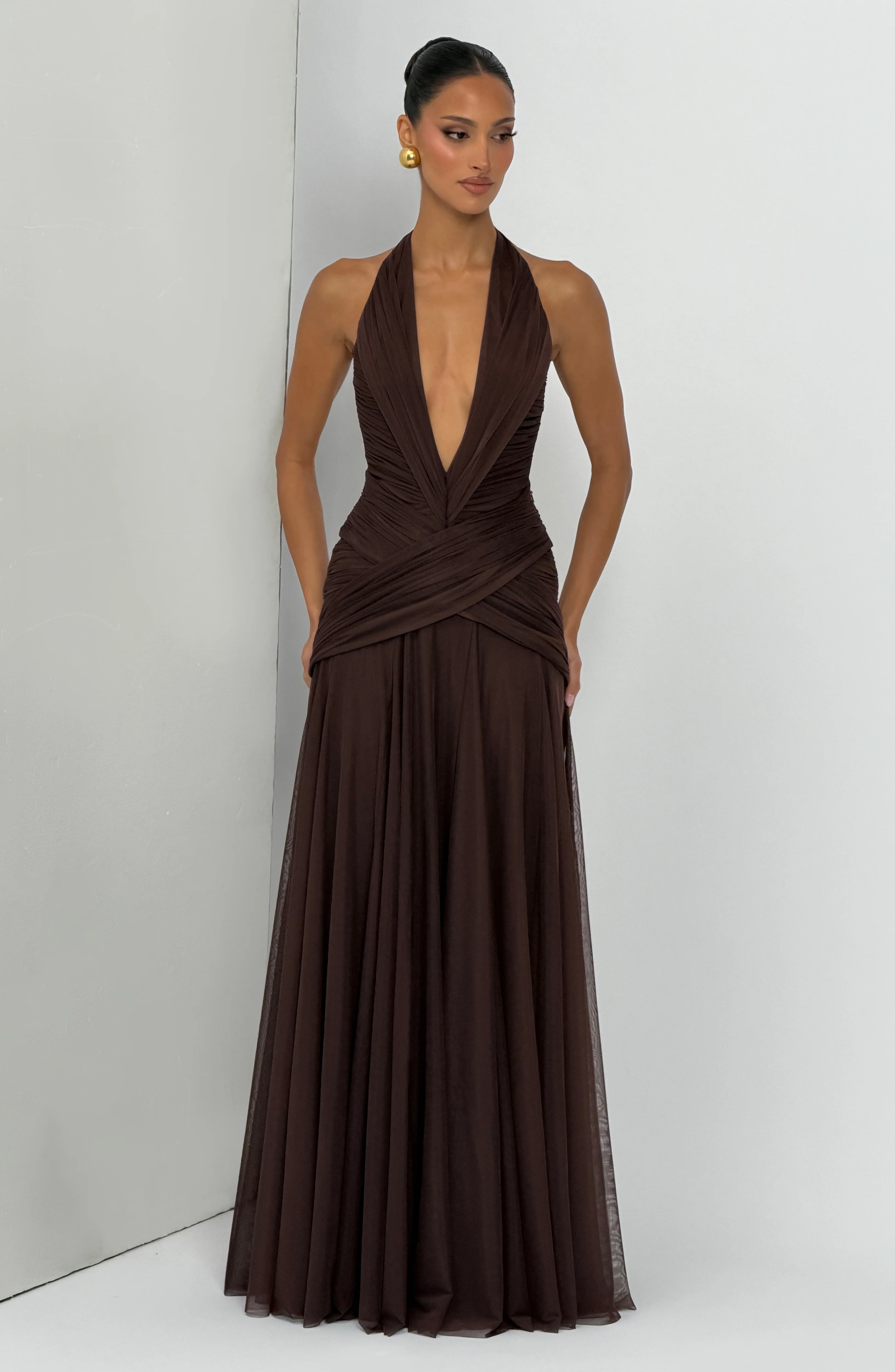 Cleo Maxi Dress - Plum Brown - Image 10