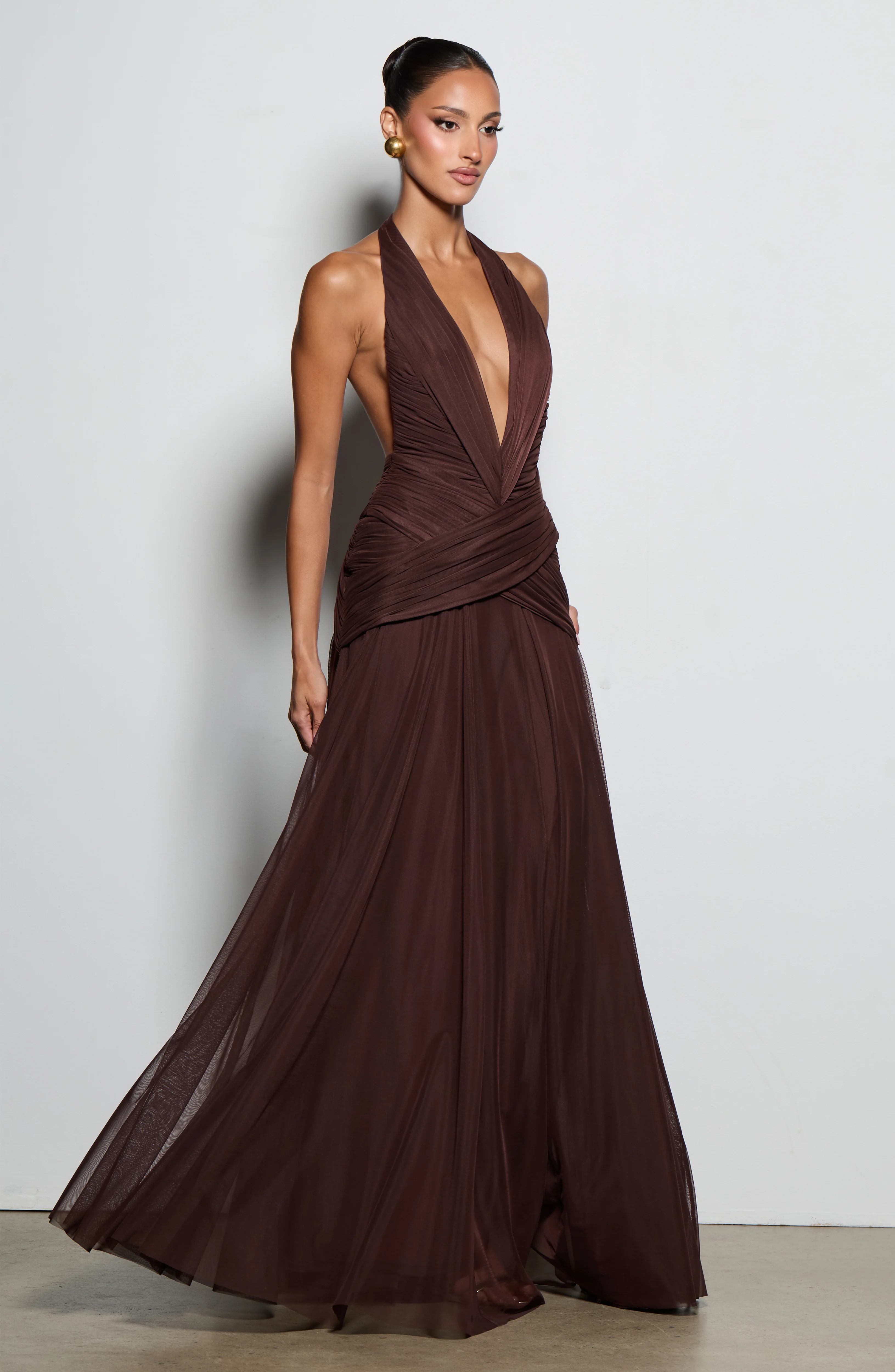 Cleo Maxi Dress - Plum Brown - Image 2
