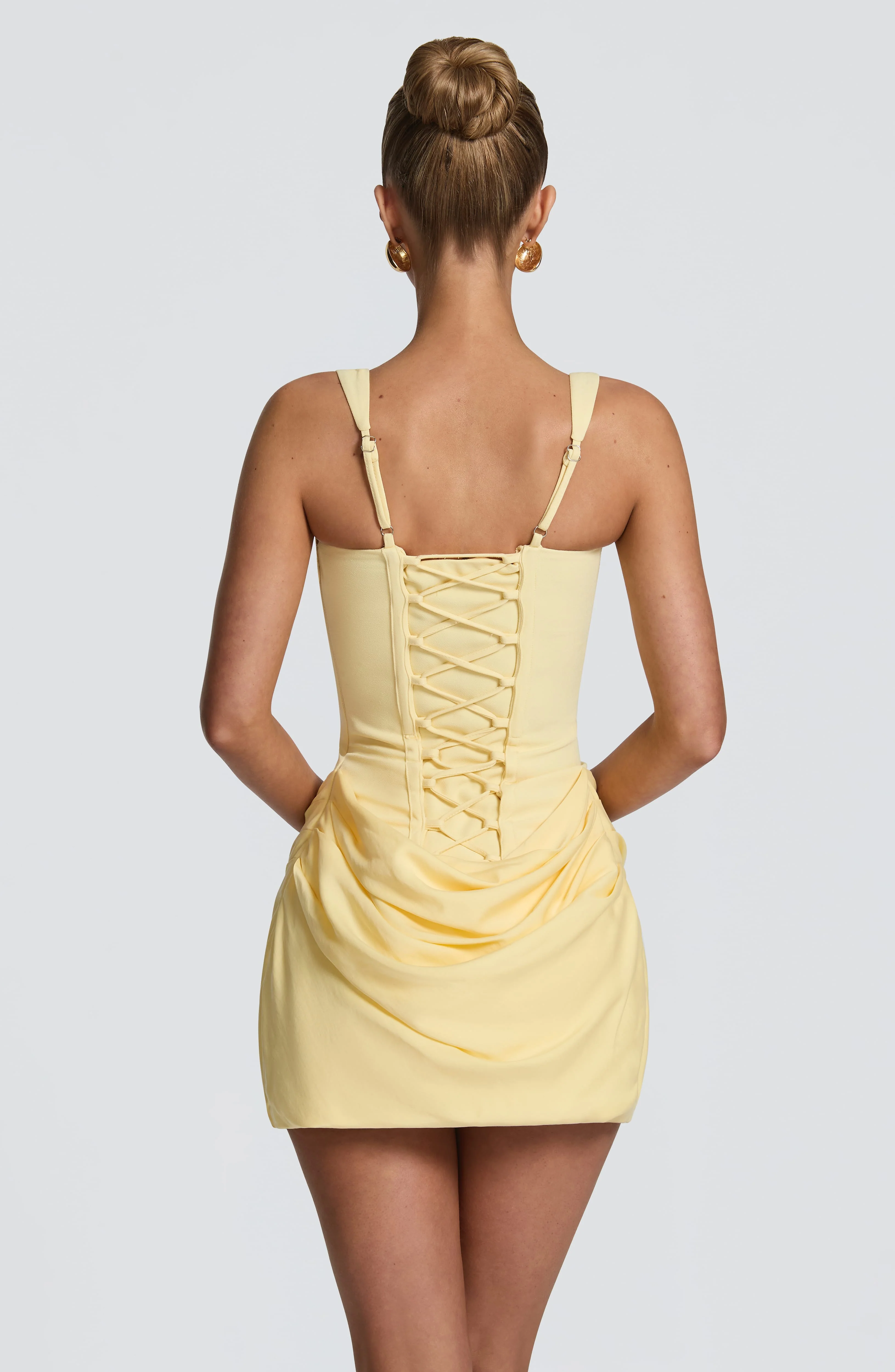 Cornelia Mini Dress - Lemon - Image 2