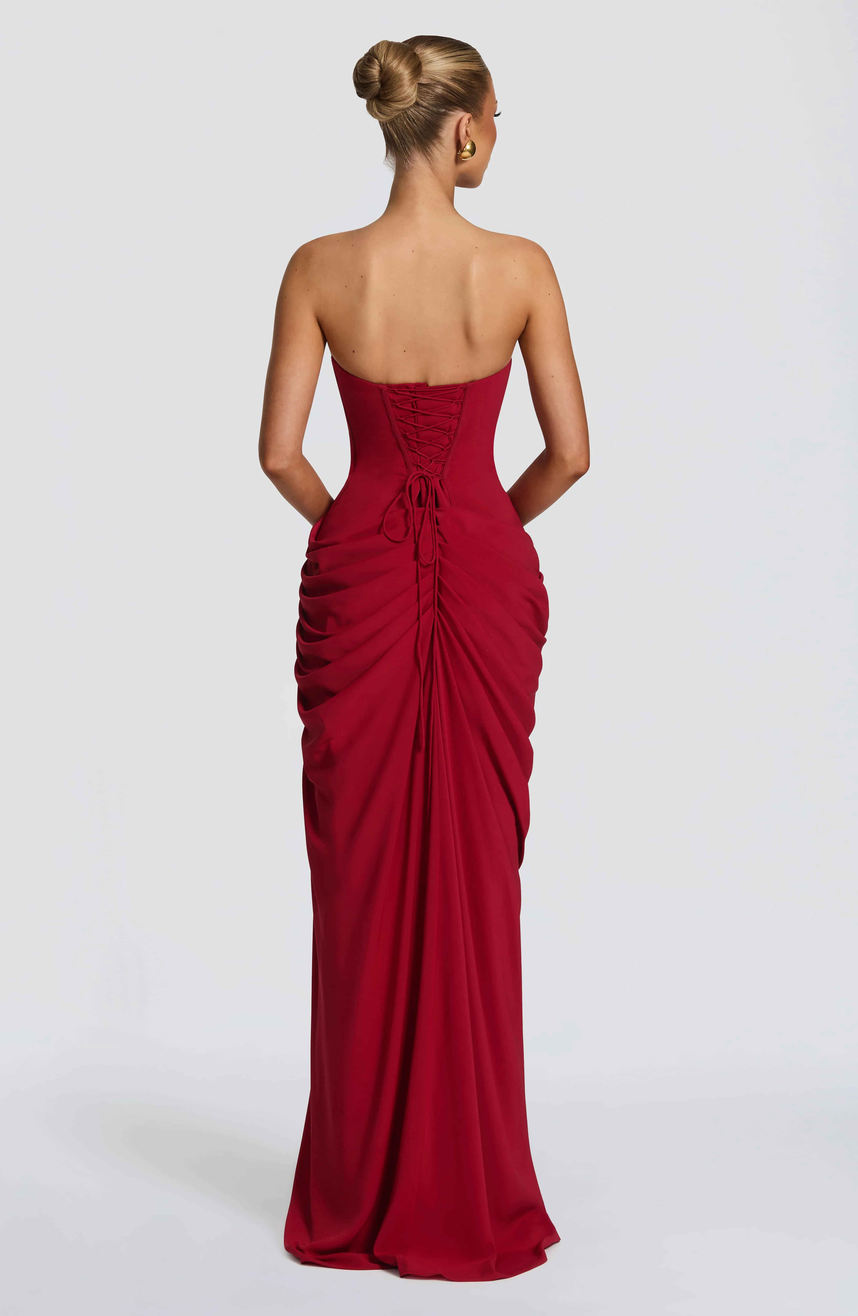 Cyra Maxi Dress - Deep Red - Image 3