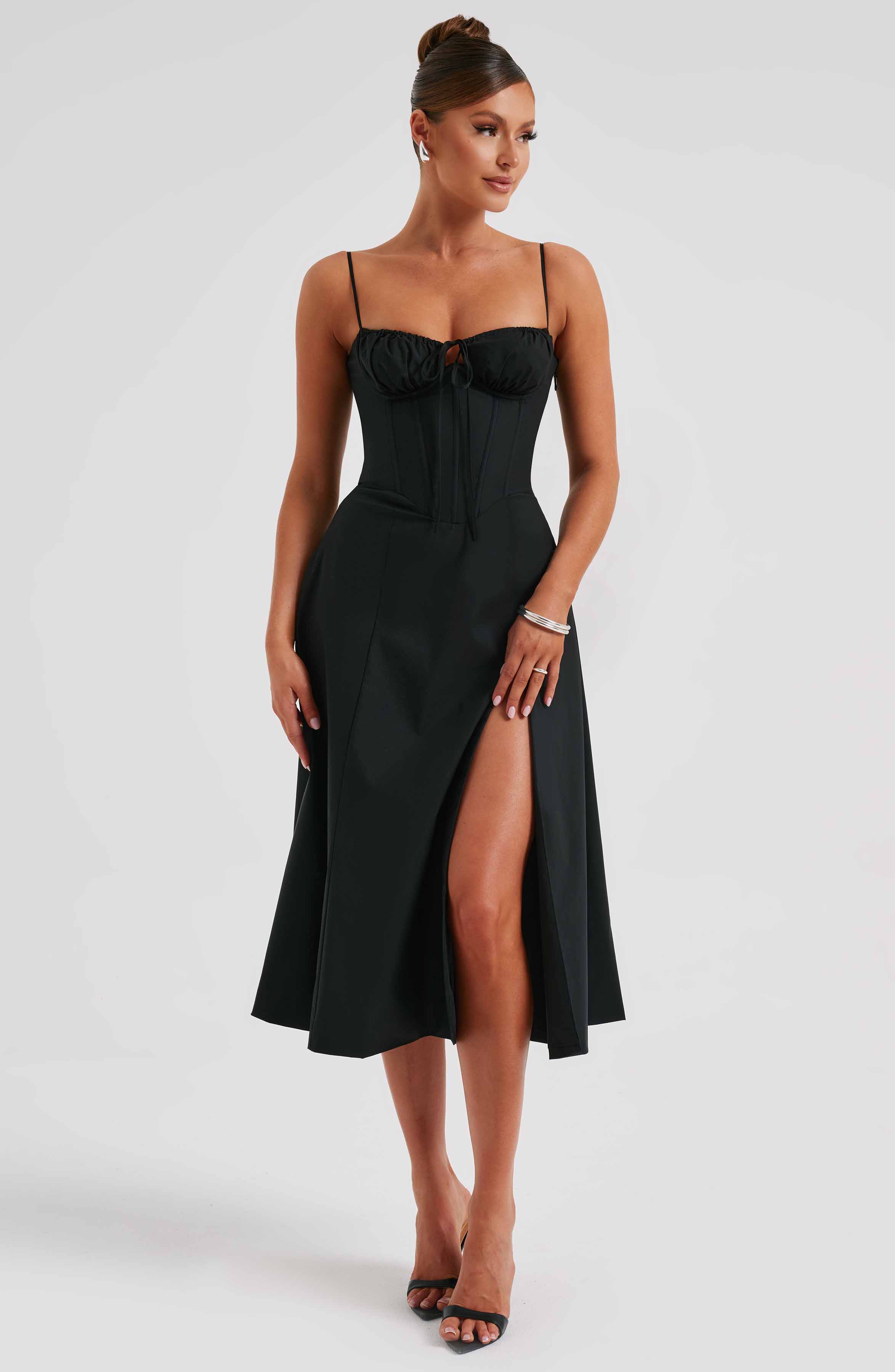 Deanna Midi Dress - Black - Image 6