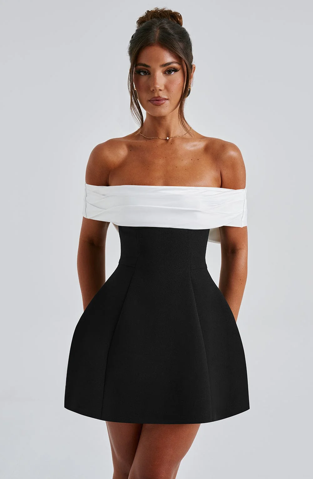 Delta Mini Dress - Black/White - Image 5