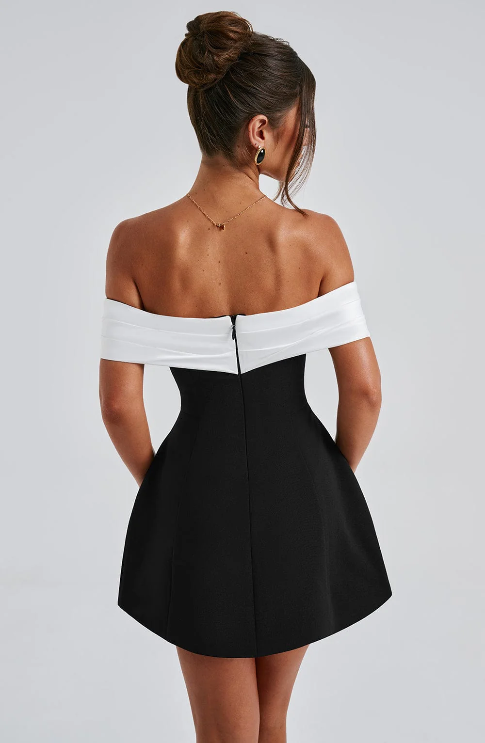 Delta Mini Dress - Black/White - Image 7