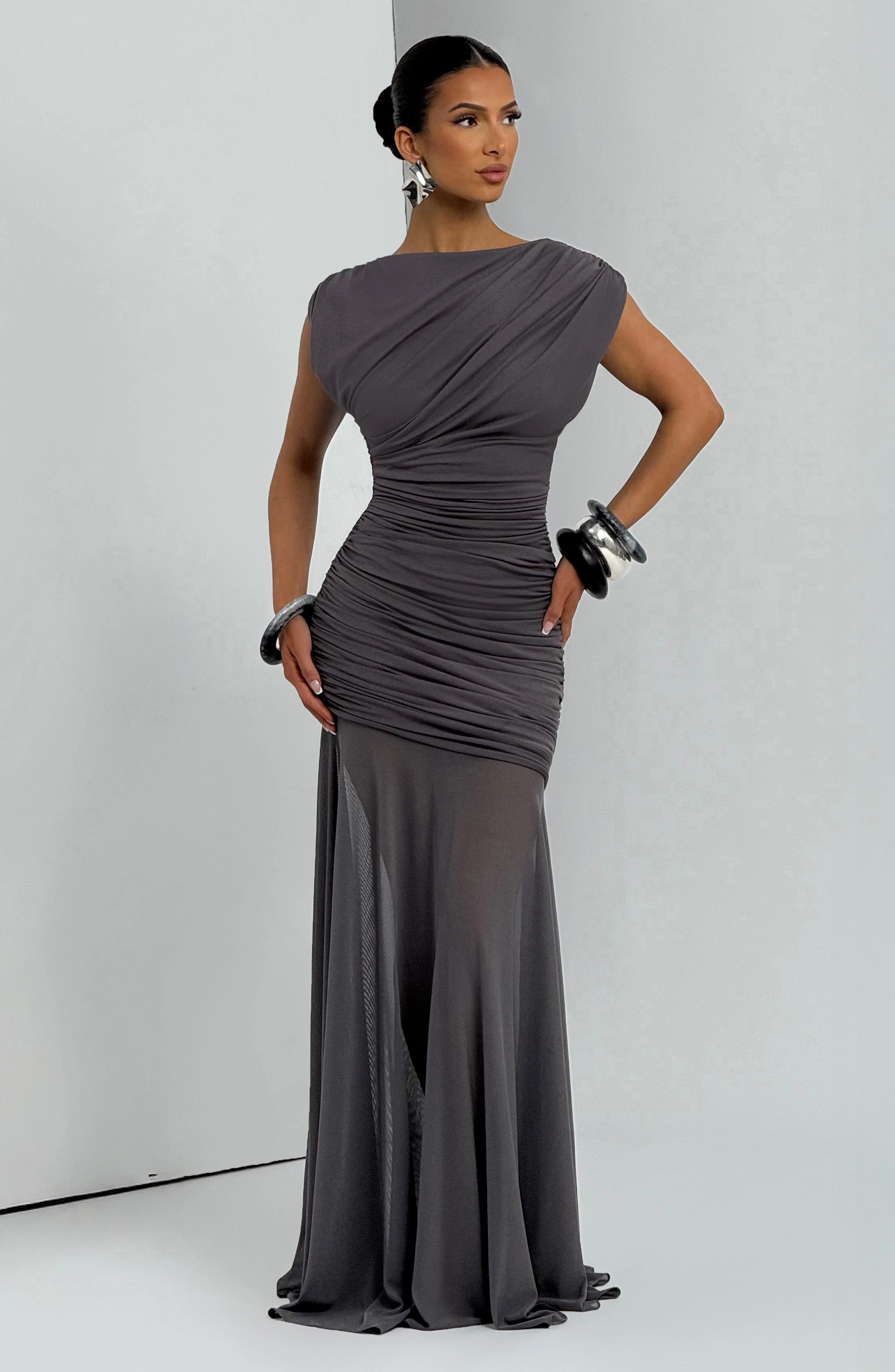 Demelza Maxi Dress - Charcoal - Image 8