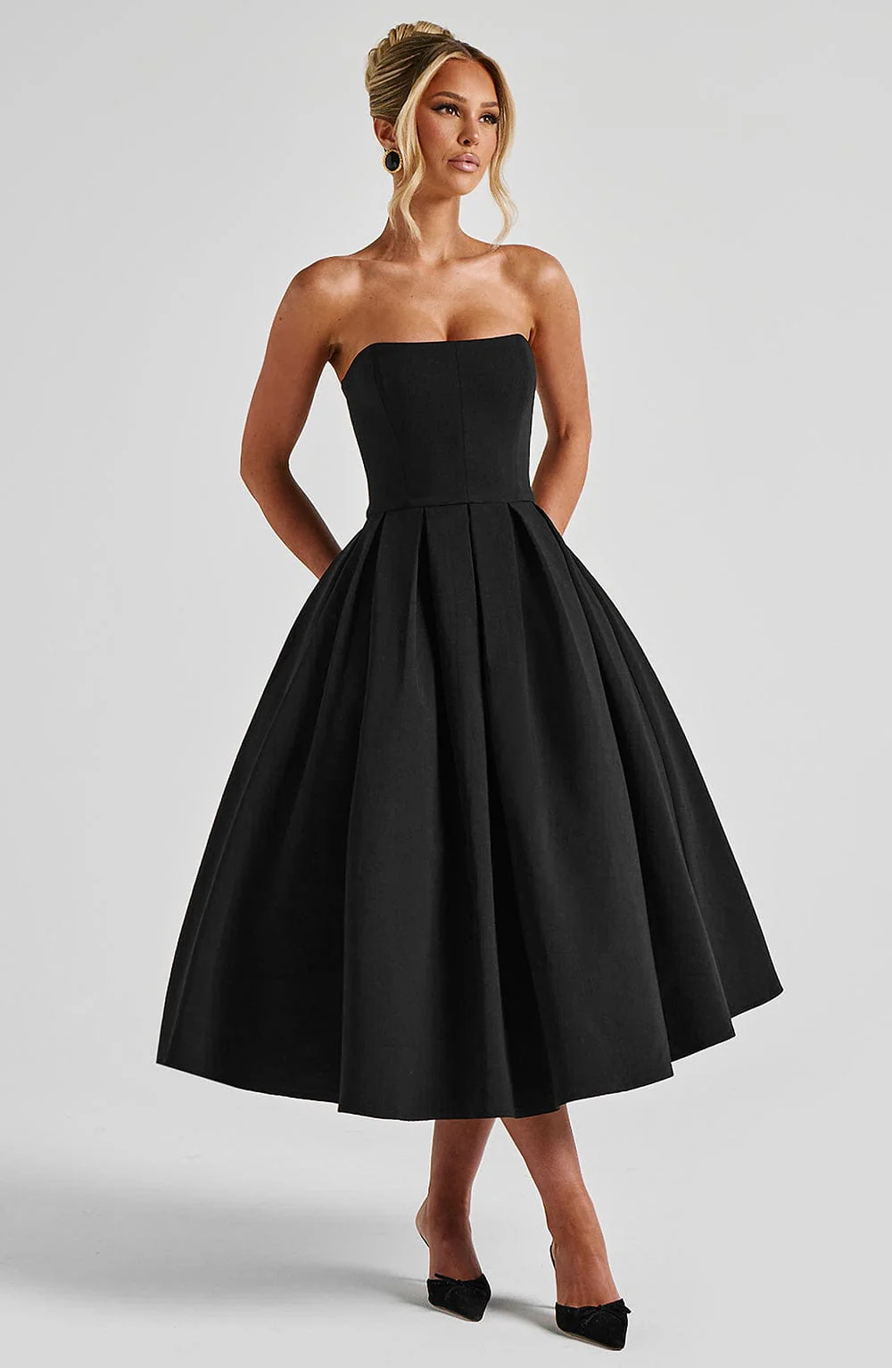Edith Midi Dress - Black - Image 4