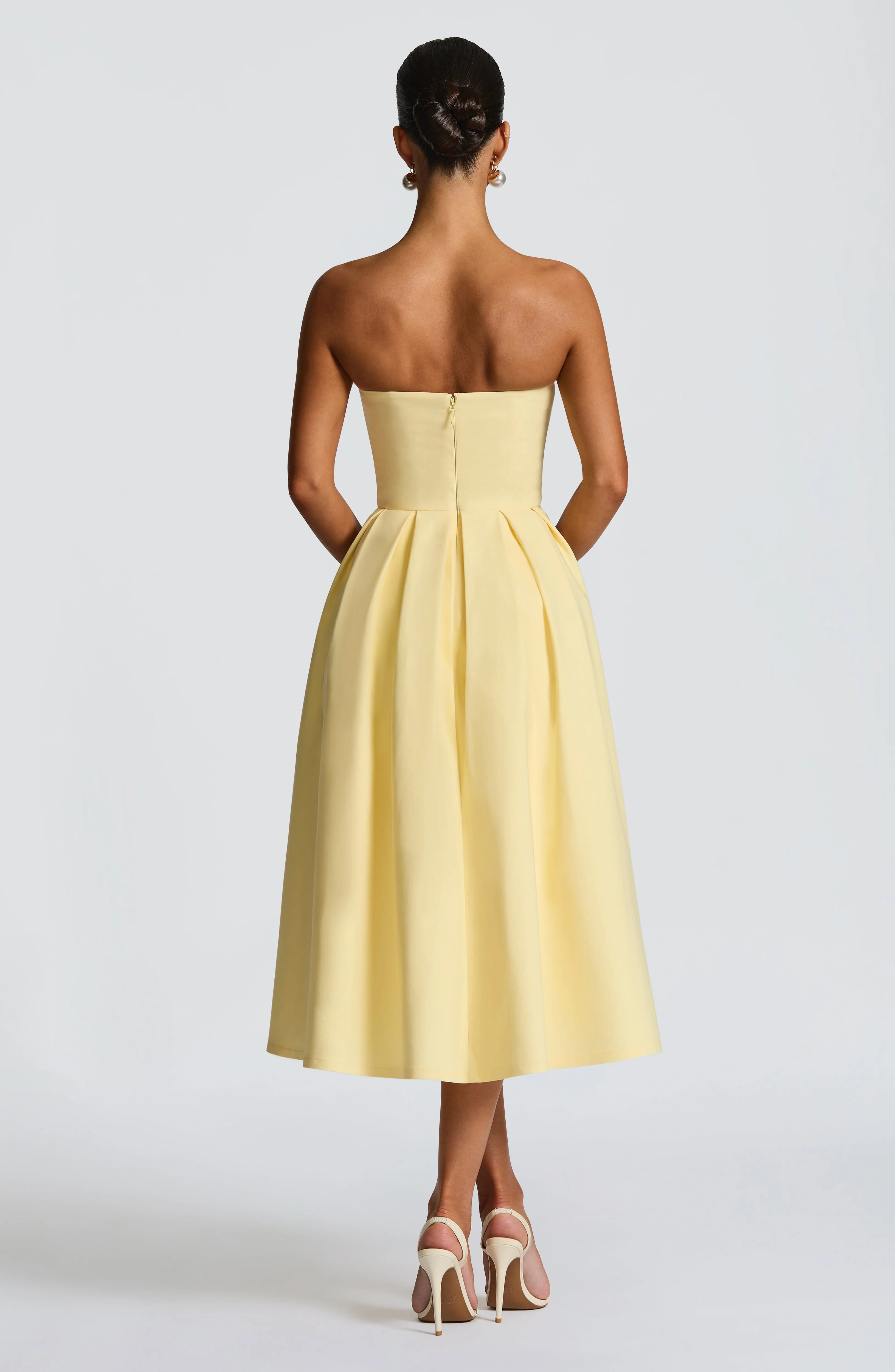 Edith Midi Dress - Lemon - Image 3