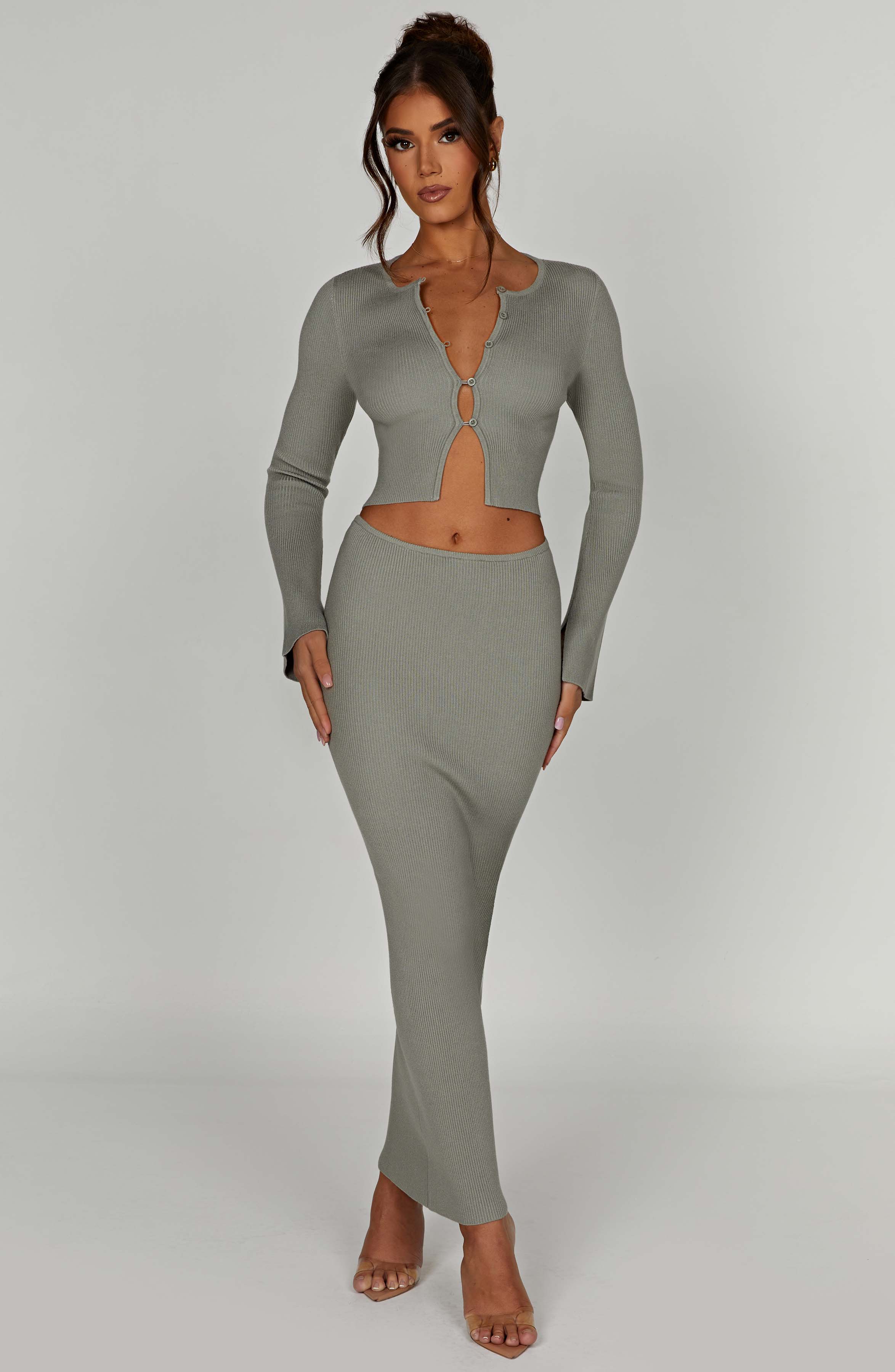 Elia Maxi Skirt - Khaki - Image 7