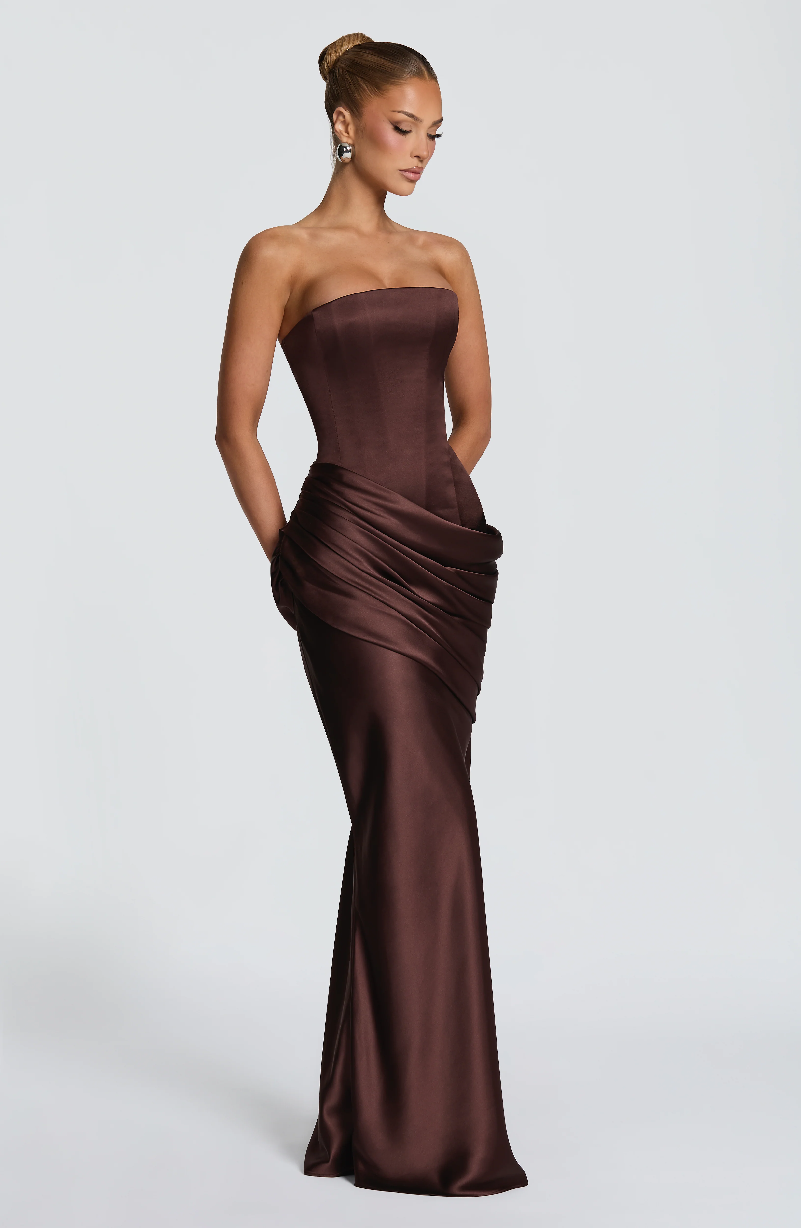 Ella Maxi Dress - Plum Brown - Image 9