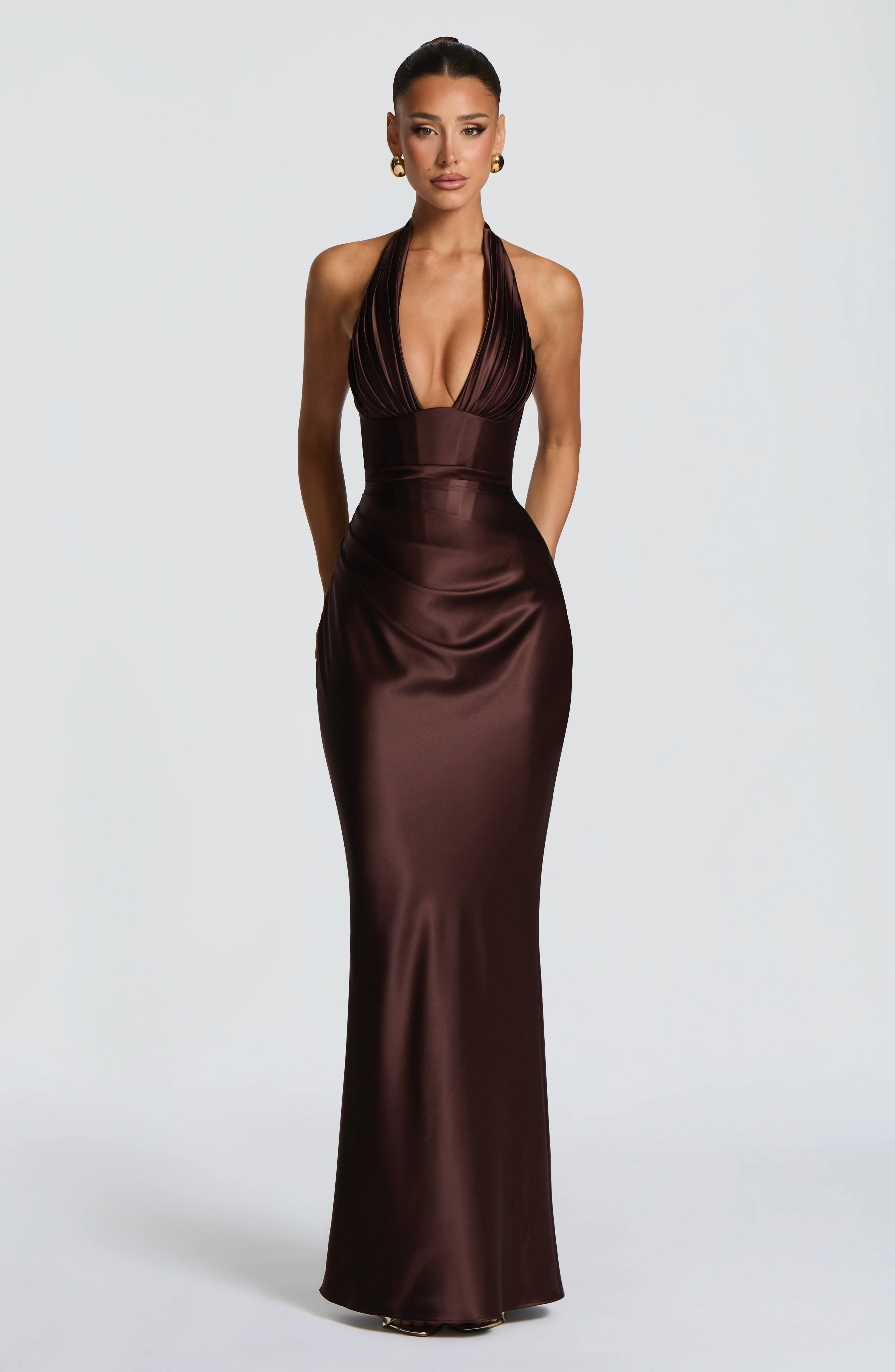 Elowen Maxi Dress - Plum Brown - Image 4