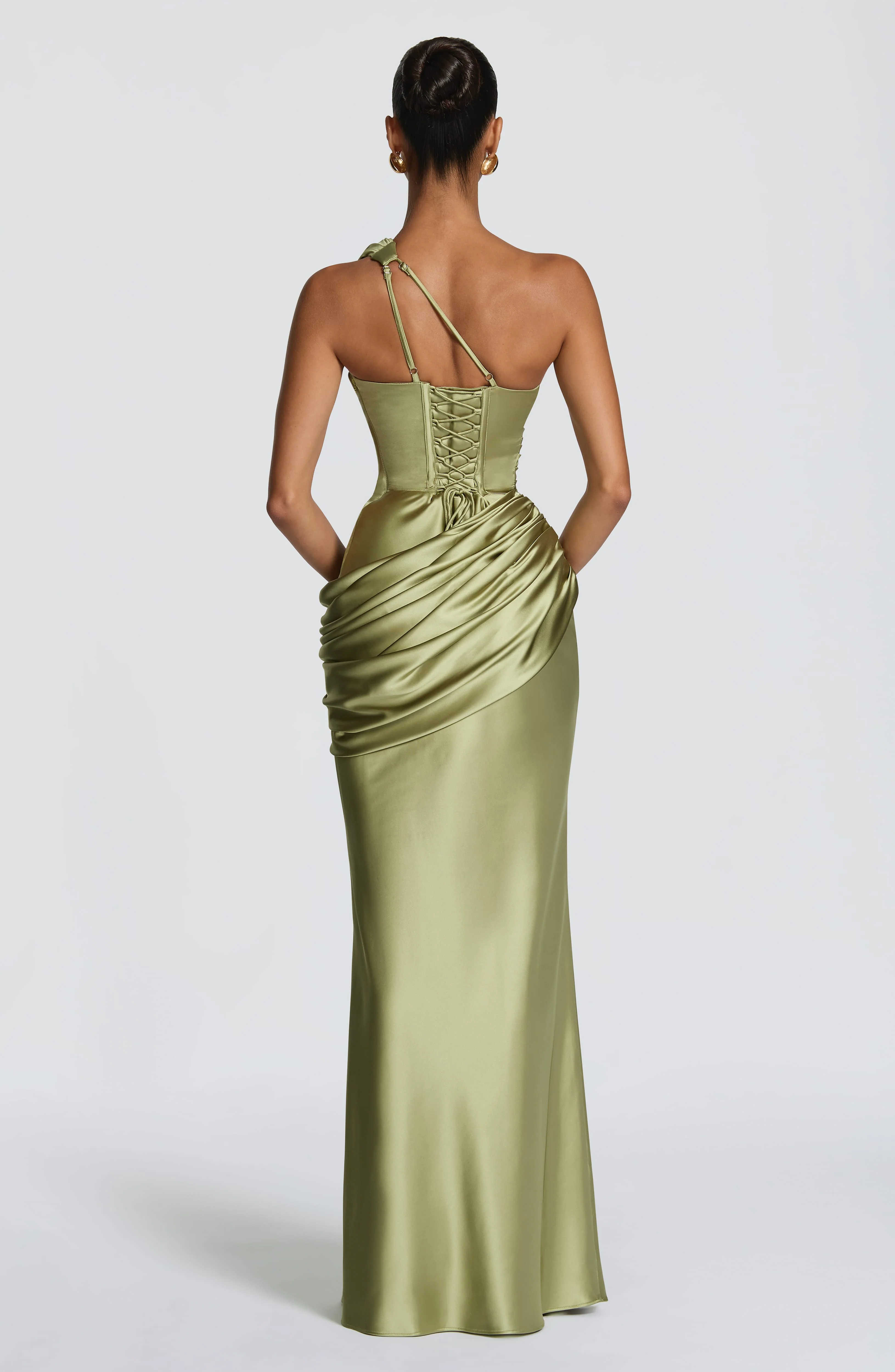 Emina Maxi Dress - Light Olive - Image 2