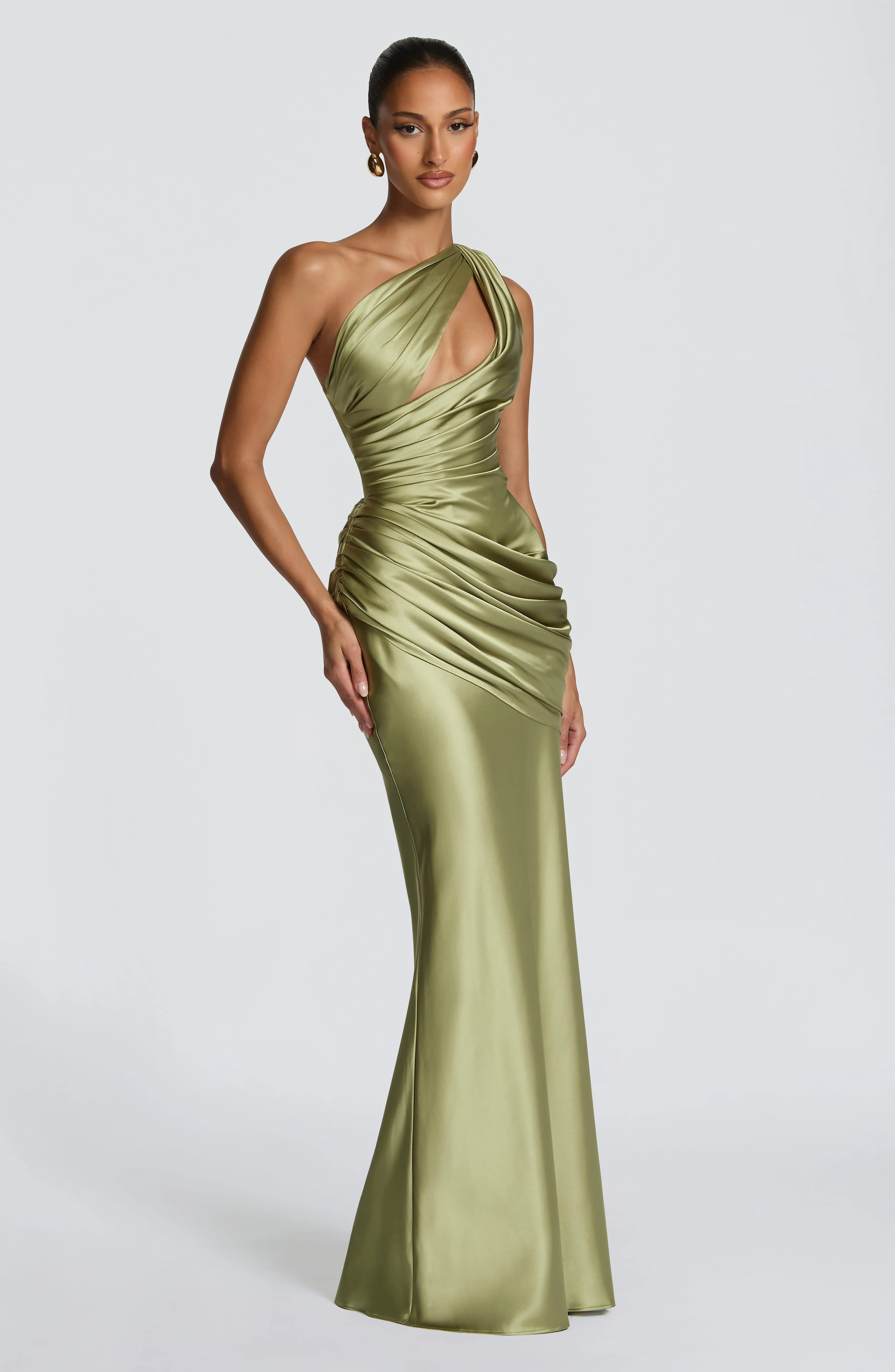 Emina Maxi Dress - Light Olive - Image 3