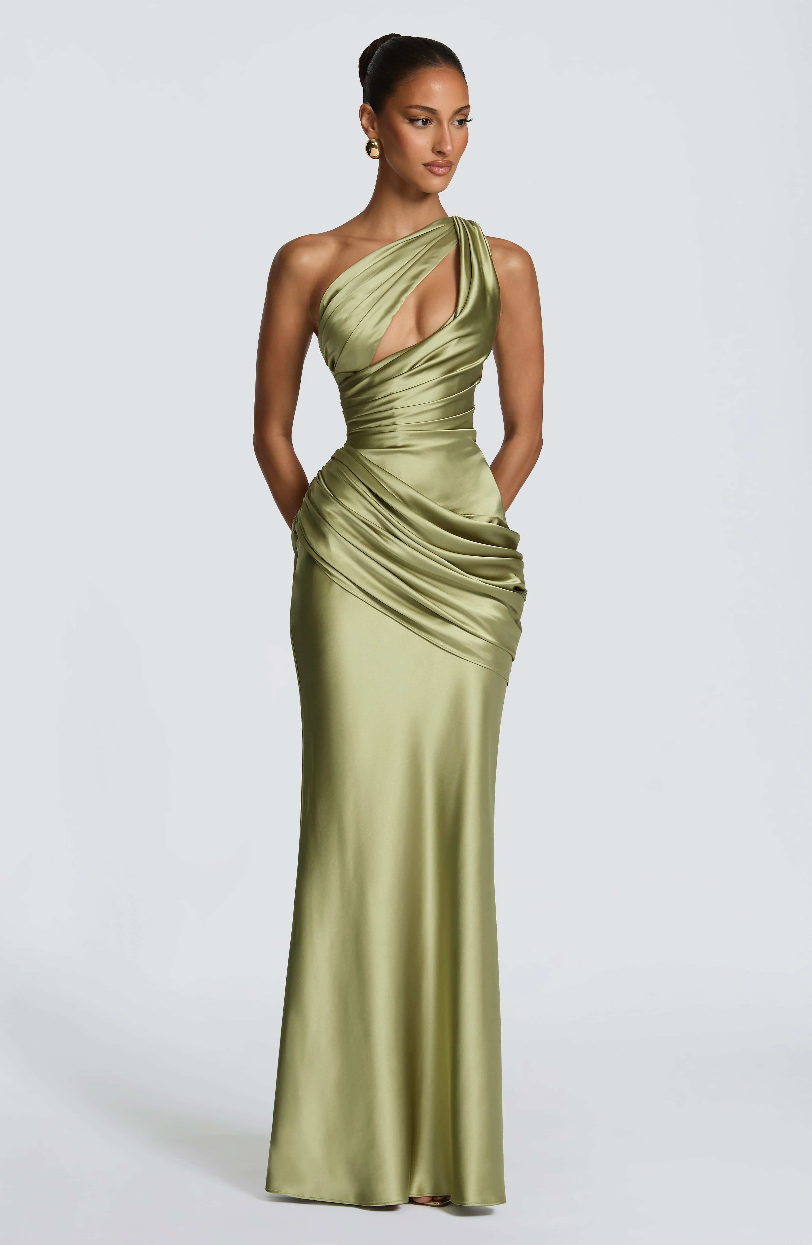 Emina Maxi Dress - Light Olive - Image 5