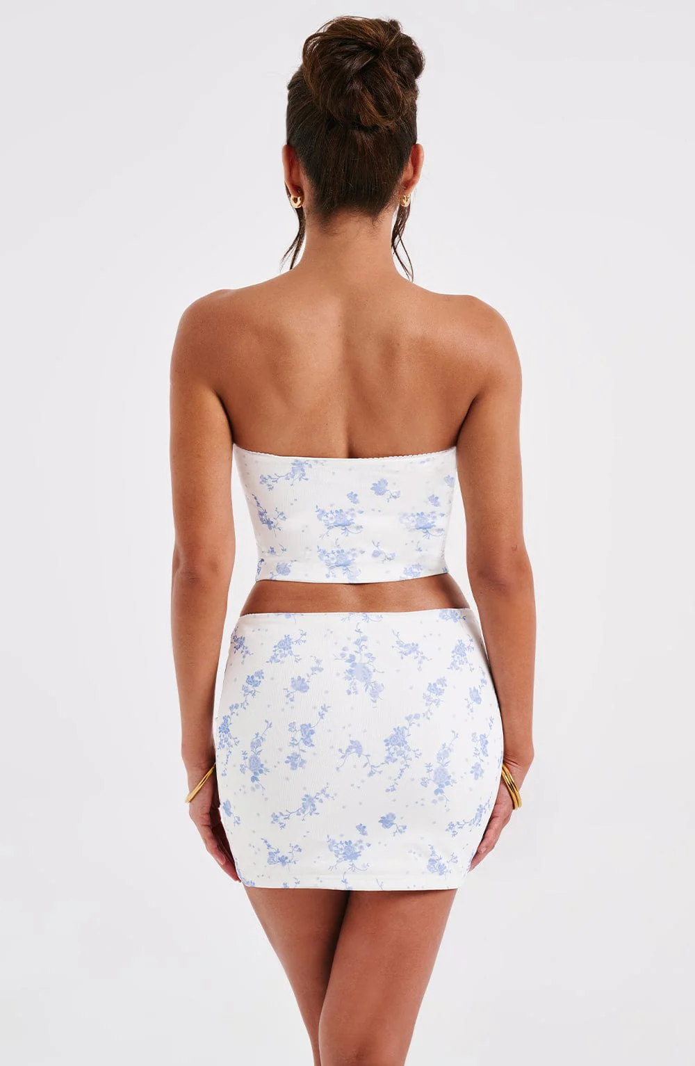 Esmeralda Mini Skirt - Blue Ditsy Print - Image 2