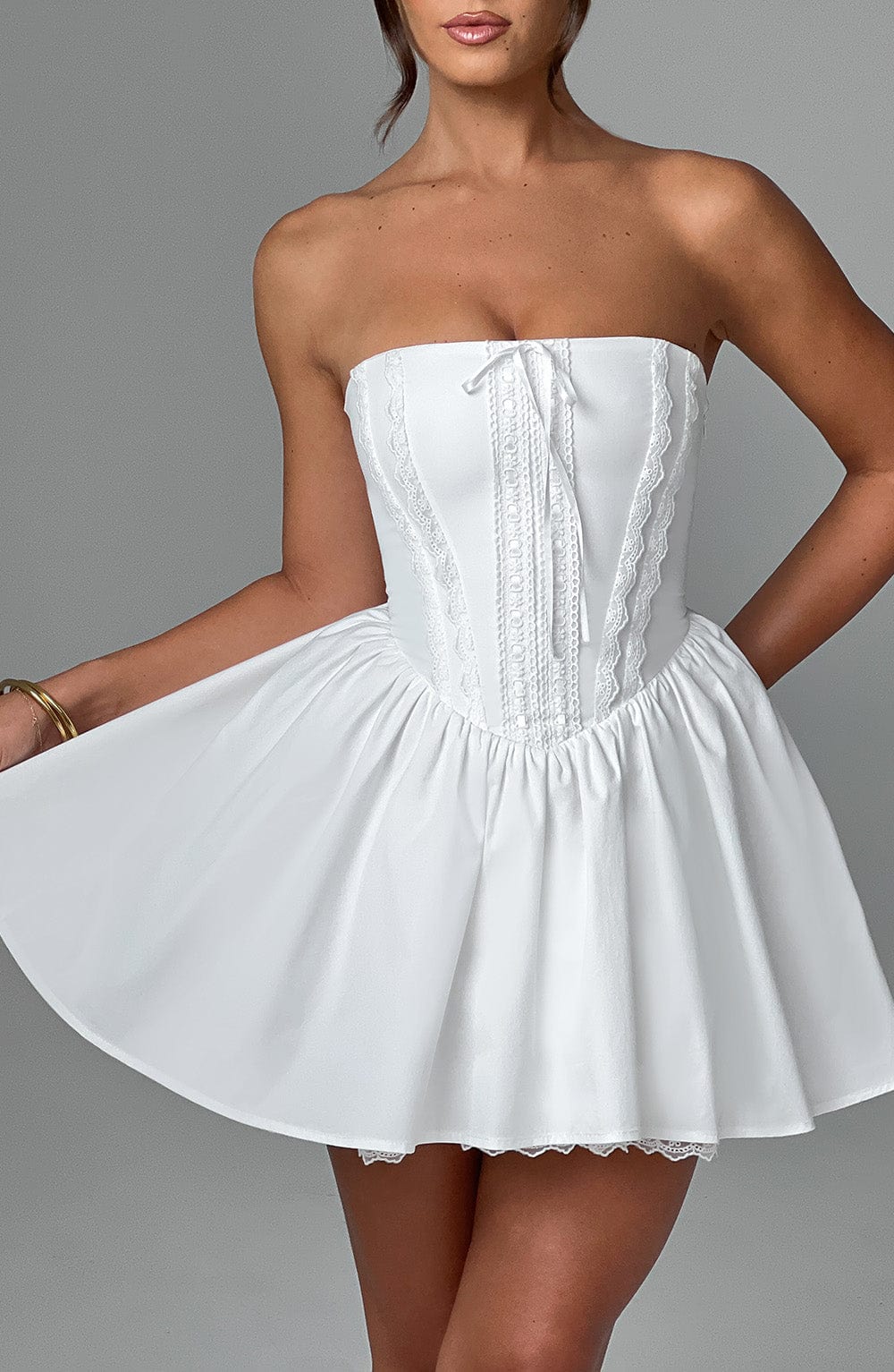 Evie Mini Dress - Ivory - Image 5