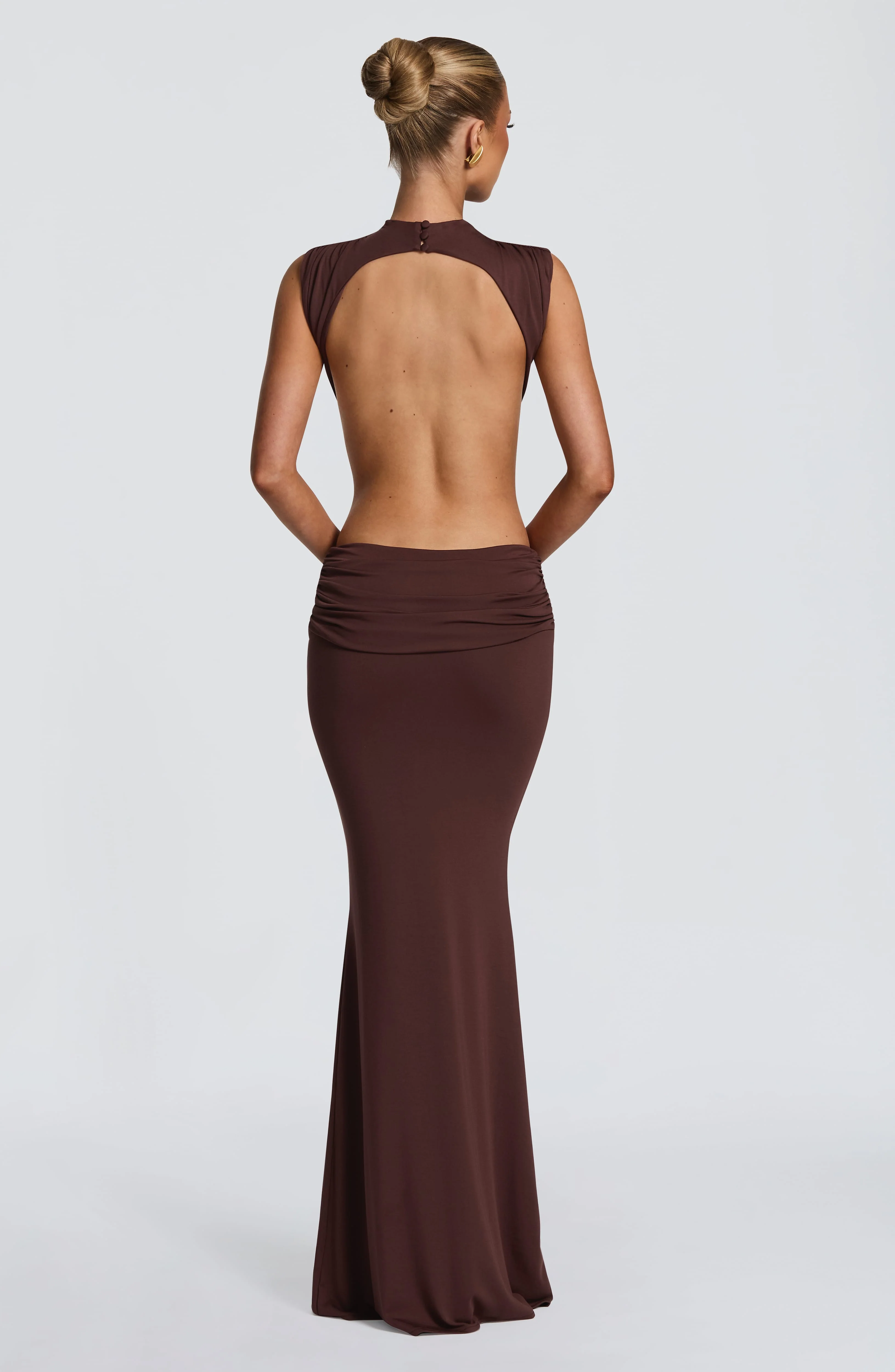 Fenella Maxi Dress - Plum Brown - Image 2