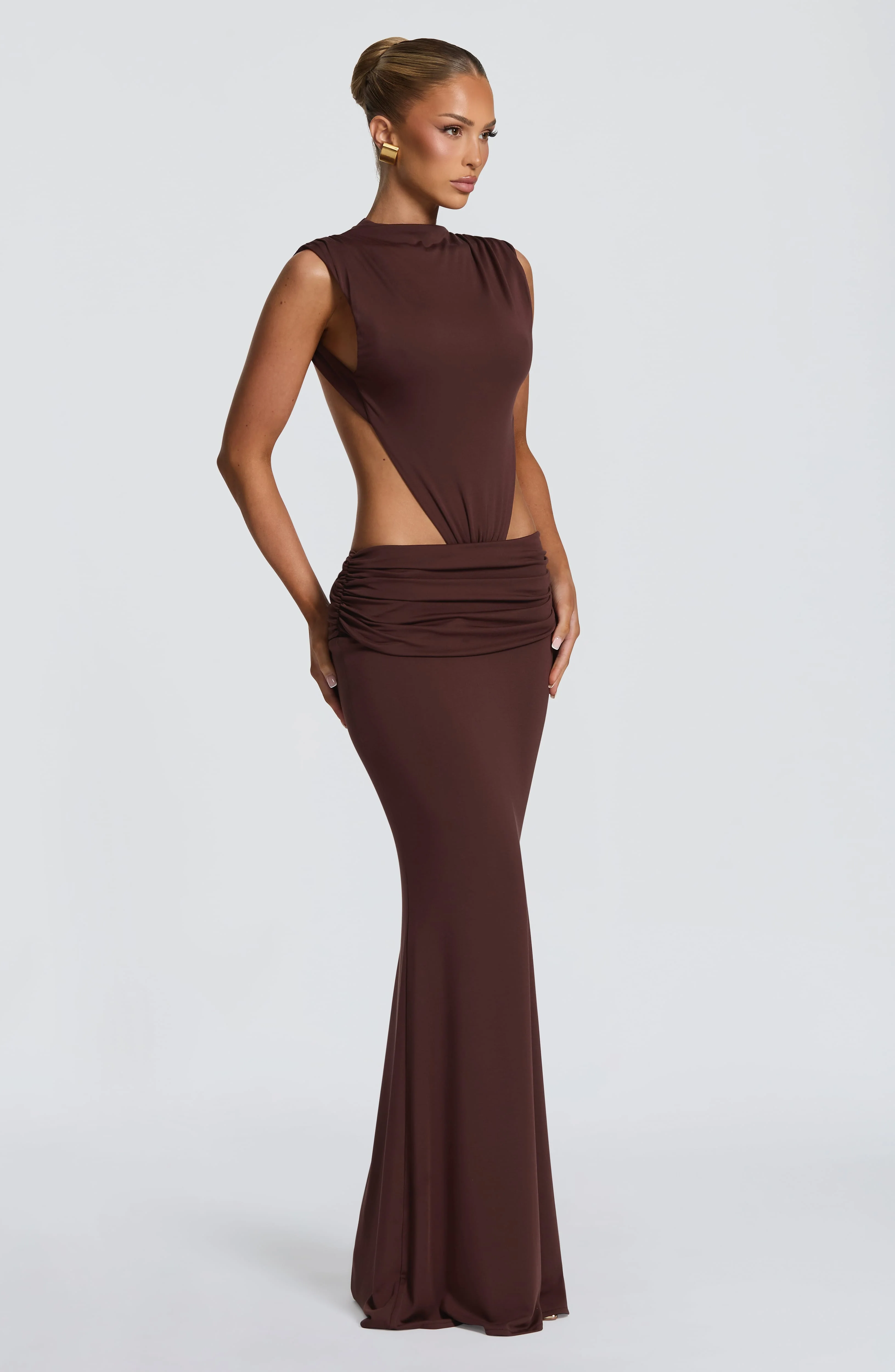 Fenella Maxi Dress - Plum Brown - Image 5