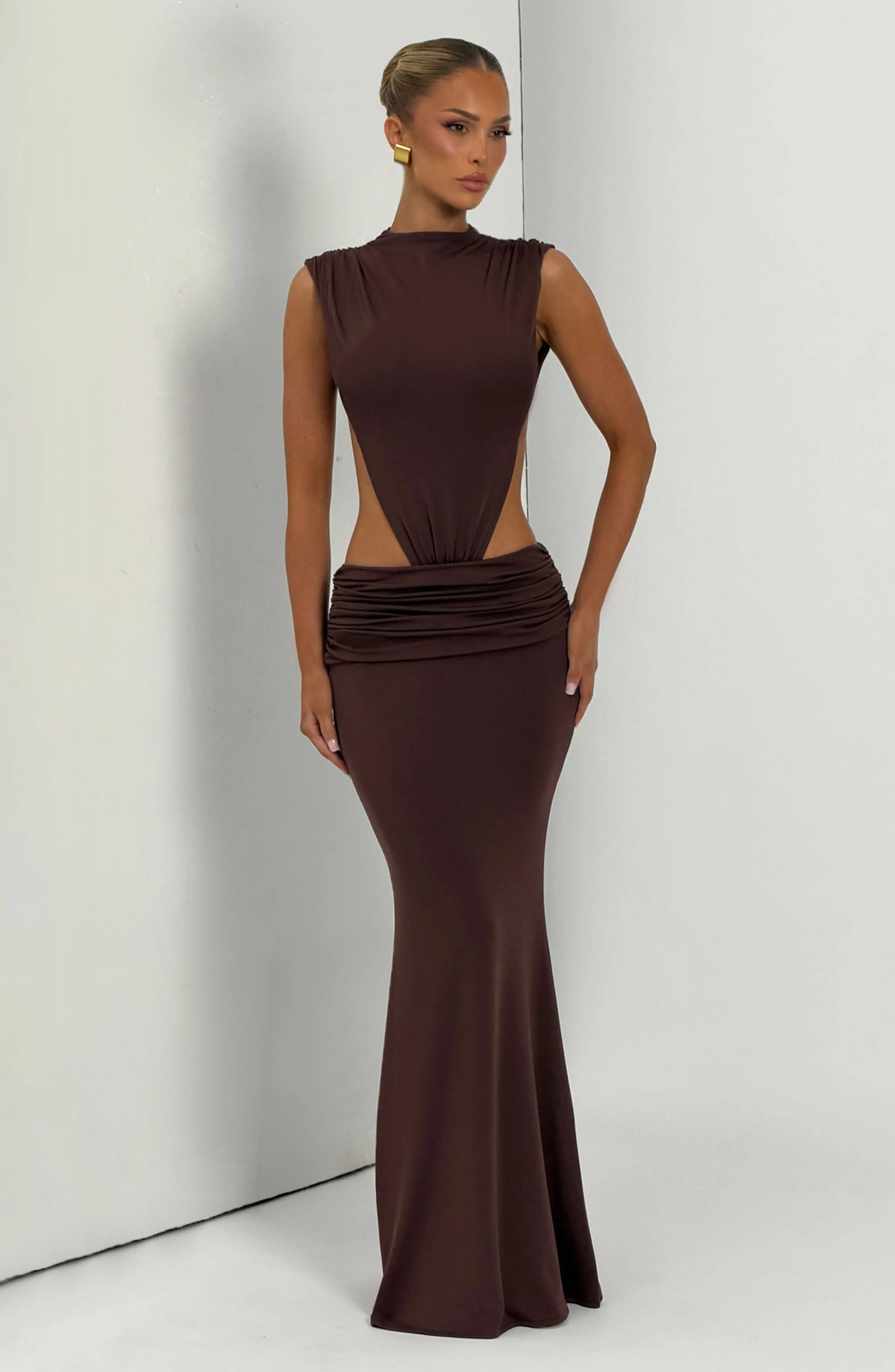 Fenella Maxi Dress - Plum Brown - Image 9
