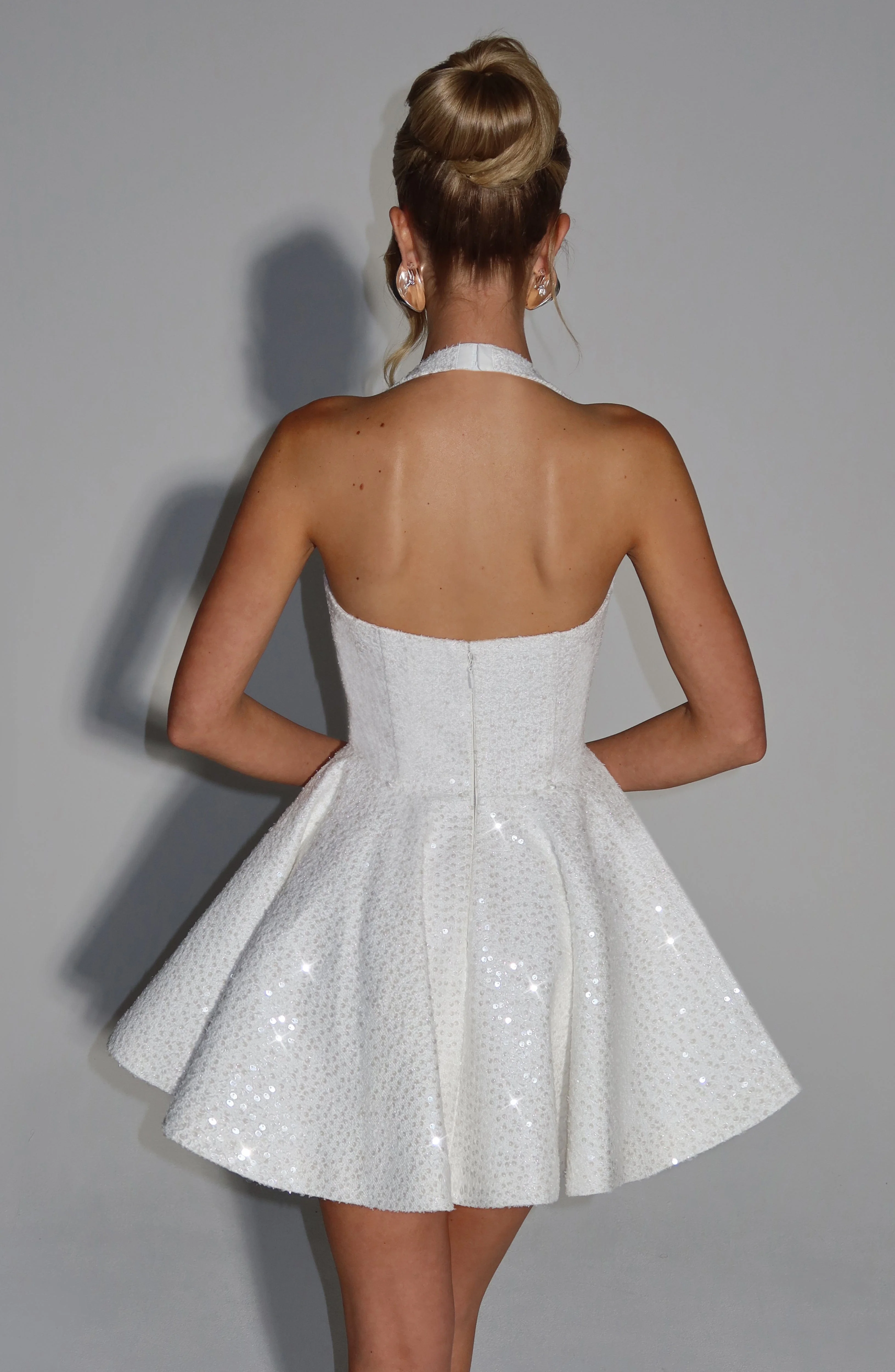 Georgette Mini Dress - Ivory - Image 5