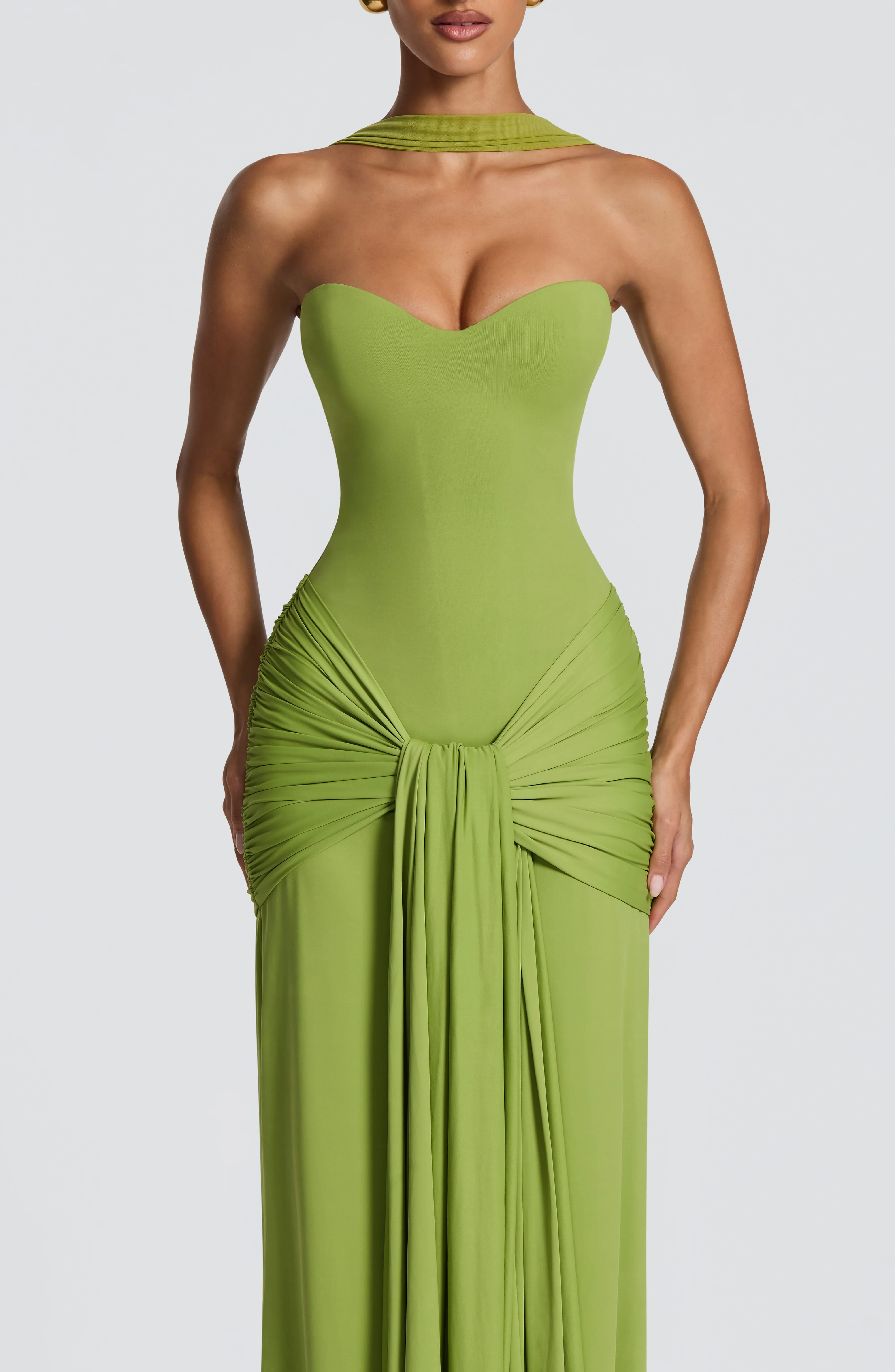 Gia Maxi Dress - Olive - Image 9