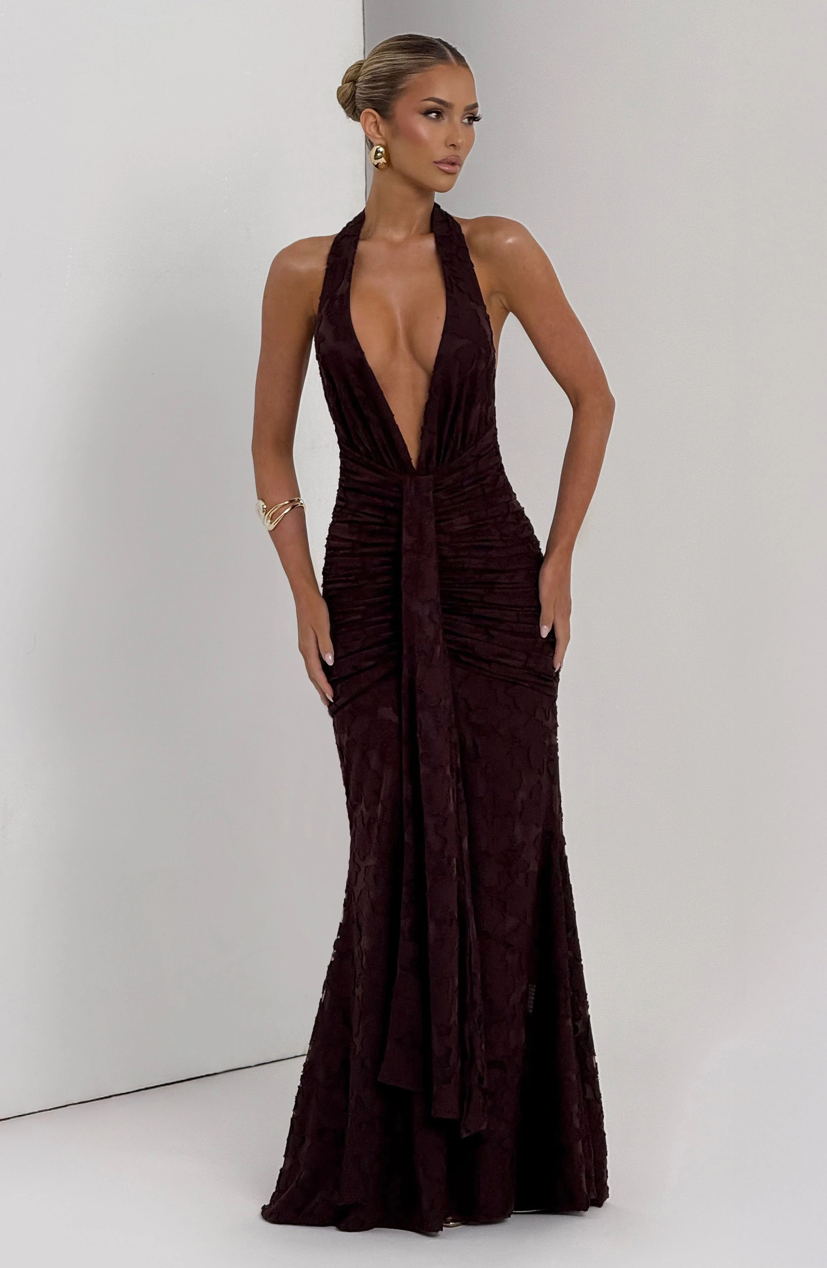 Guinevere Maxi Dress - Plum Brown - Image 8