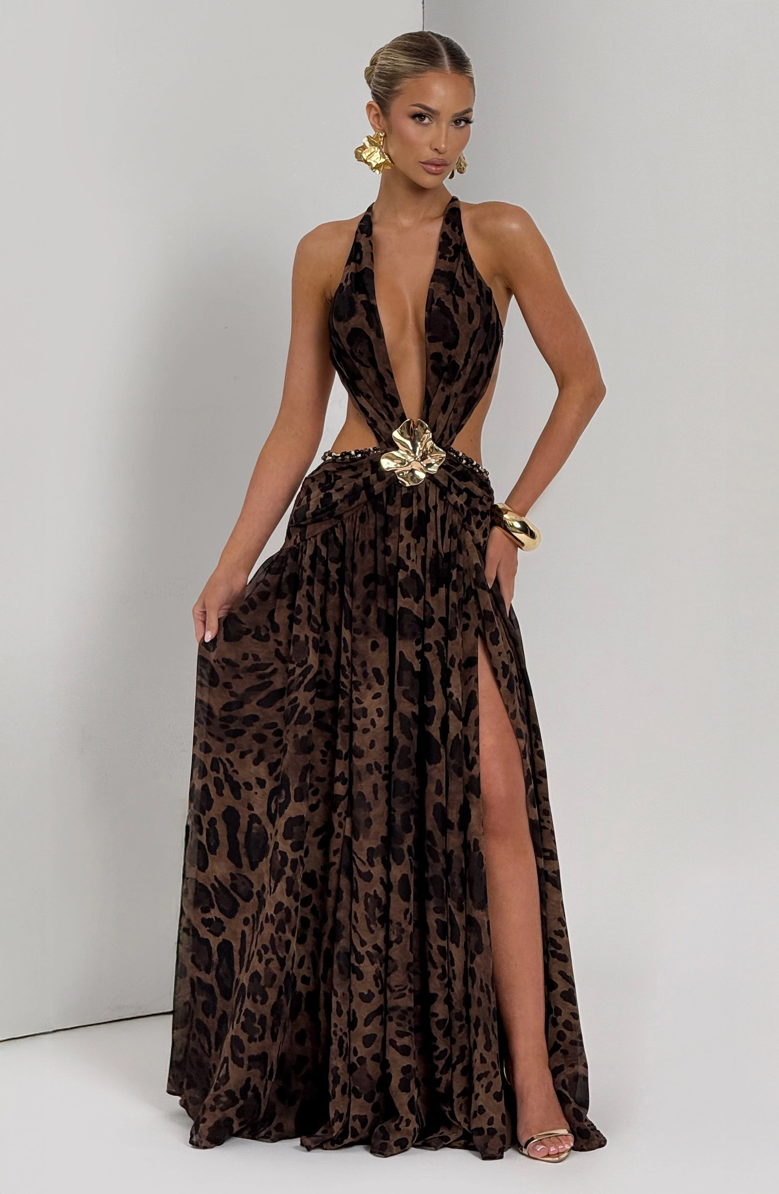 Indianna Maxi Dress - Leopard Print - Image 11