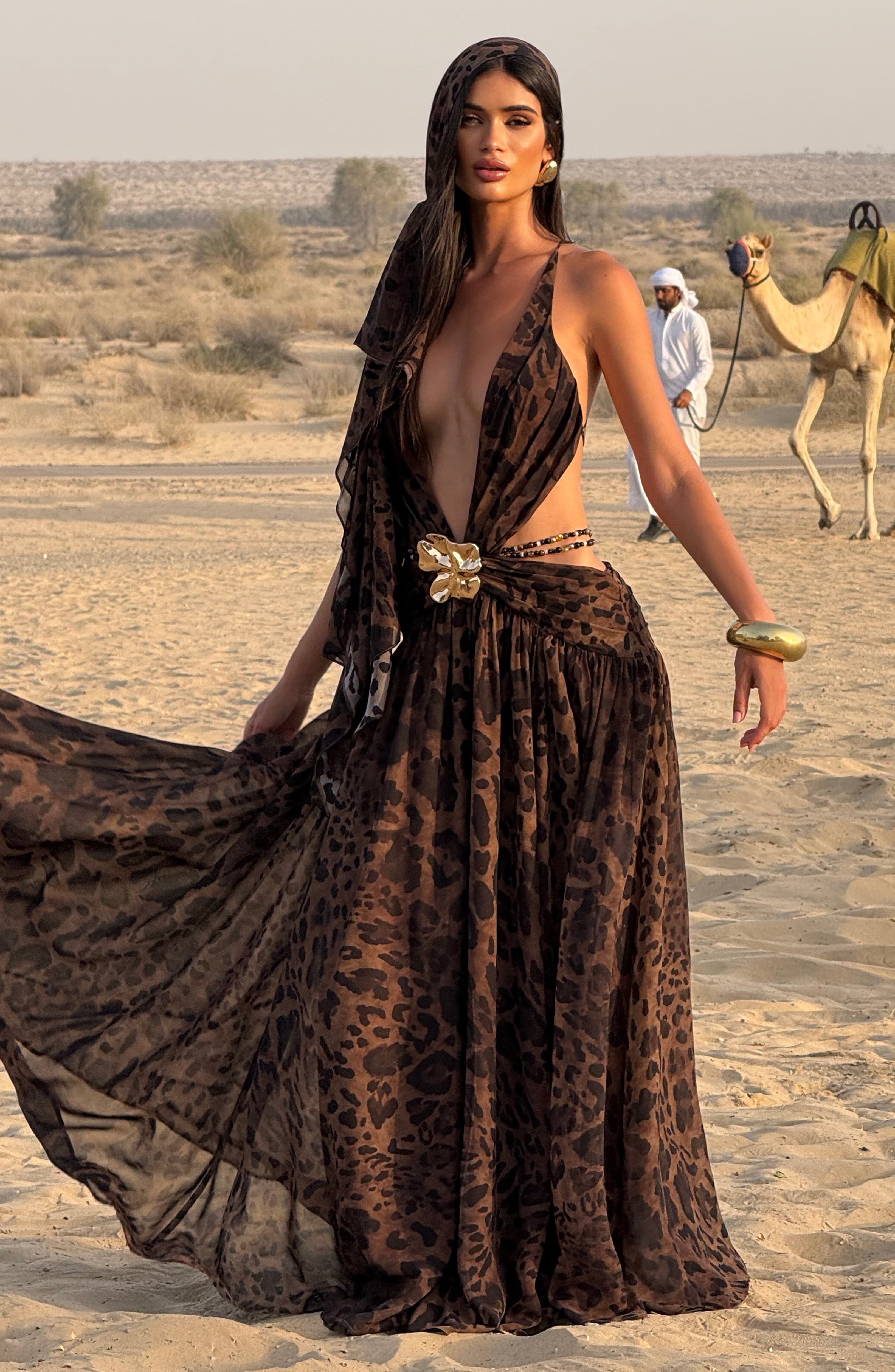 Indianna Maxi Dress - Leopard Print - Image 8