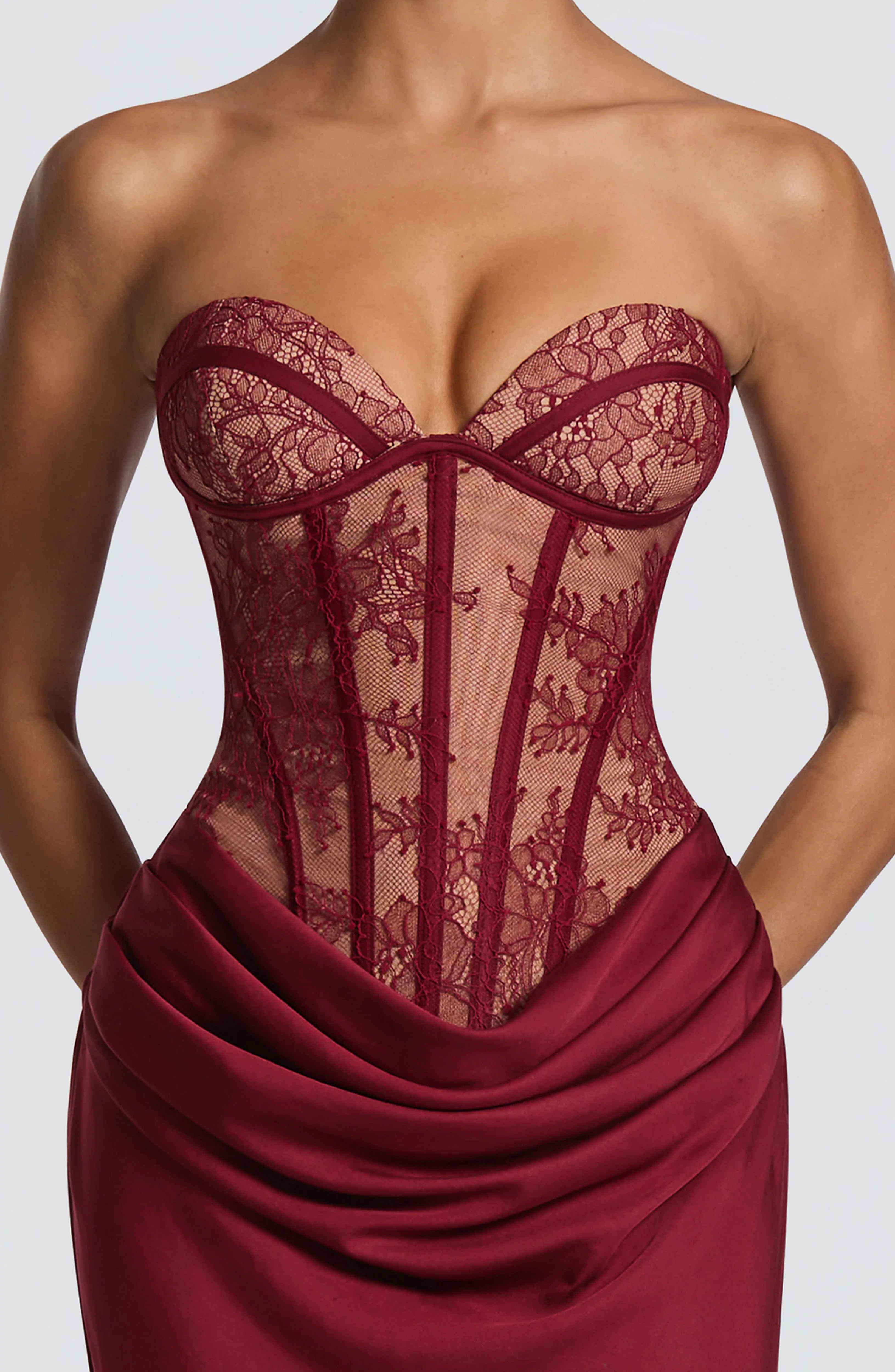 Kathleen Maxi Dress - Burgundy - Image 6