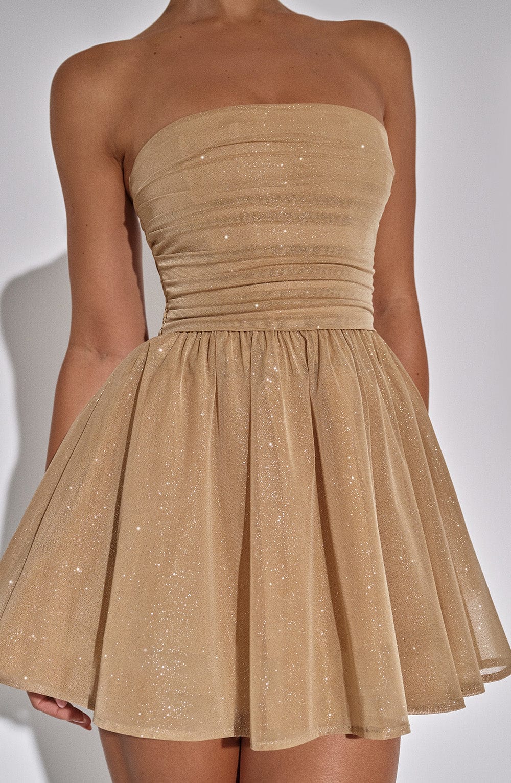 Katrina Mini Dress - Gold Sparkle - Image 7
